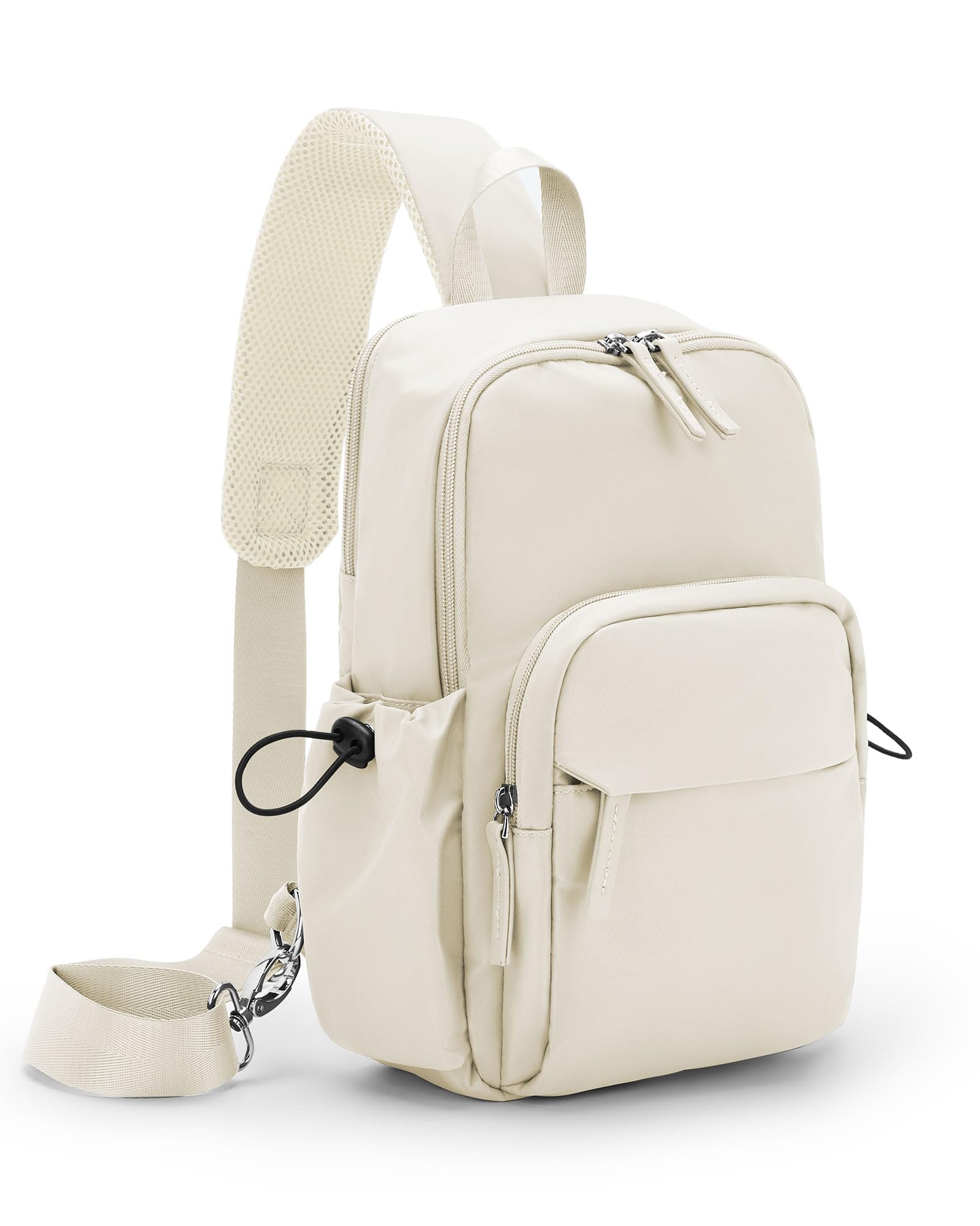 Tactical Sling Crossbody Bag for Men & Women - Anti-Theft Mini Shoulder Backpack for Motorcycle, Travel, Hiking & Outdoor Sports - Lightweight Chest Daypack (Off-White) | Perfect for Commuting, Gym & Everyday Use