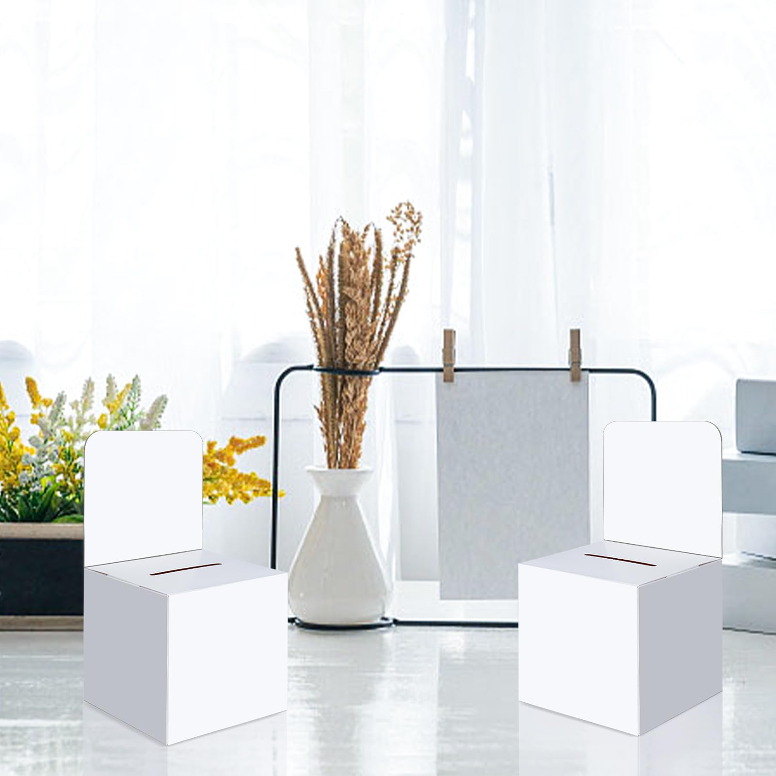 24 Pcs Cardboard Ballot Boxes for Voting, Raffle & Donations - White | Business, Fundraising & Contests