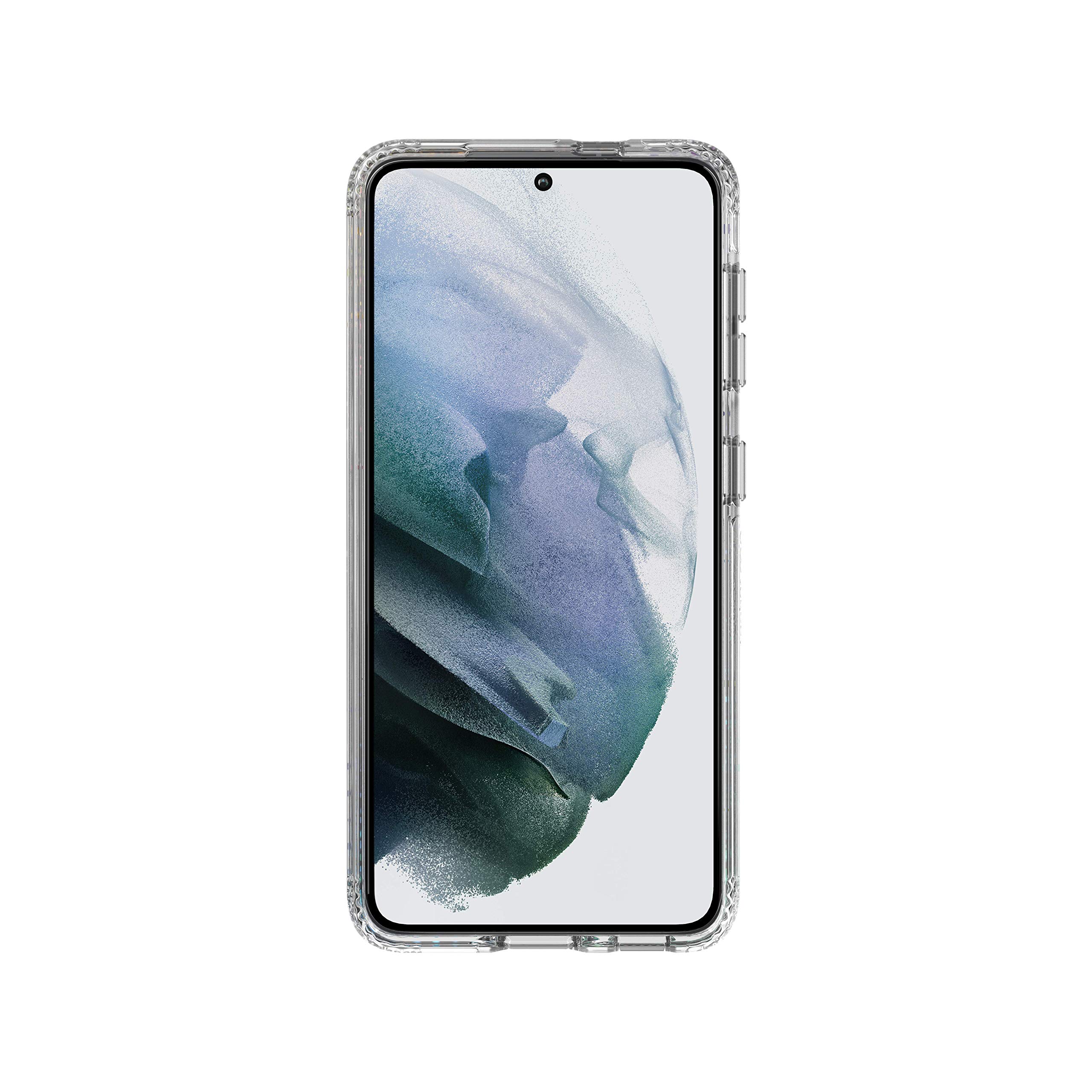 Tech21 Evo Sparkle Case for Samsung Galaxy S21 5G - Radiant Clear Protective Phone Cover | Shockproof & Scratch-Resistant | Perfect for Everyday Use, Travel & Outdoor Activities