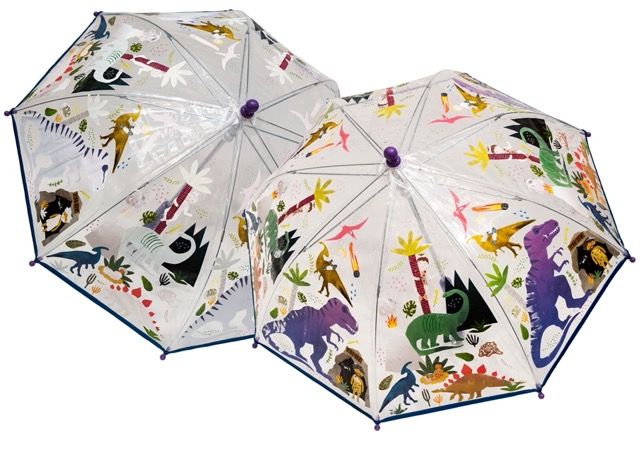 Color Changing Dinosaur Umbrella for Kids - Fun Rain Protection with Floss and Rock Design | Perfect for Outdoor Play, School, and Rainy Day Adventures