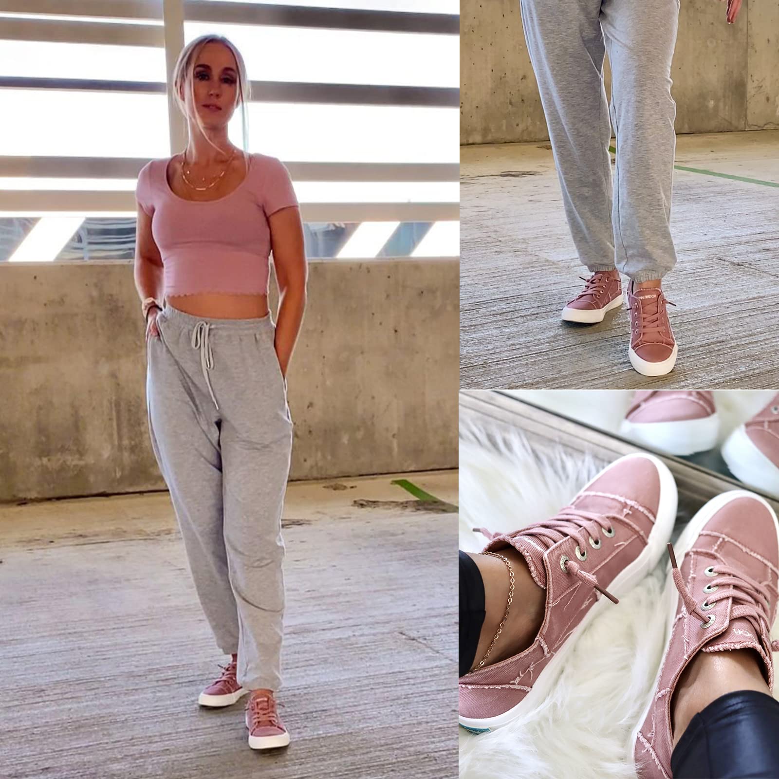 JENN ARDOR Women's Slip-On Canvas Sneakers - Comfortable Low Top Walking Shoes for Casual Outfits & Everyday Wear | Fashionable & Lightweight Flats for Work, Travel & Errands