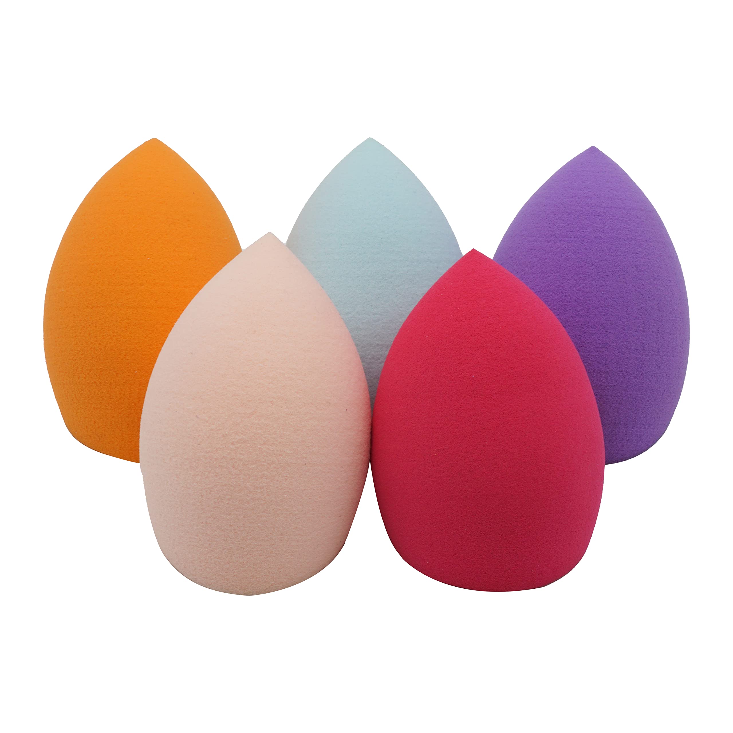 5Pcs Makeup Blending Sponges - Tear Drop Shape Beauty Blenders for Liquid & Foundation, Soft Cosmetic Puff Applicator (5 Colors, 4.5cm) - Perfect for Daily Makeup, Contouring & Professional Makeup Artists