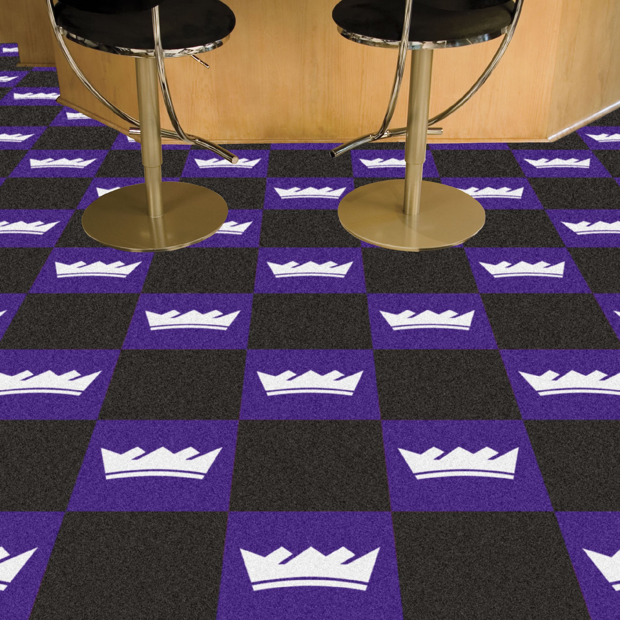 FANMATS 9400 Sacramento Kings Team Carpet Tiles - 45 Sq Ft NBA Fan Room Decor, Durable Flooring for Game Room, Man Cave, and Sports Themed Bedrooms