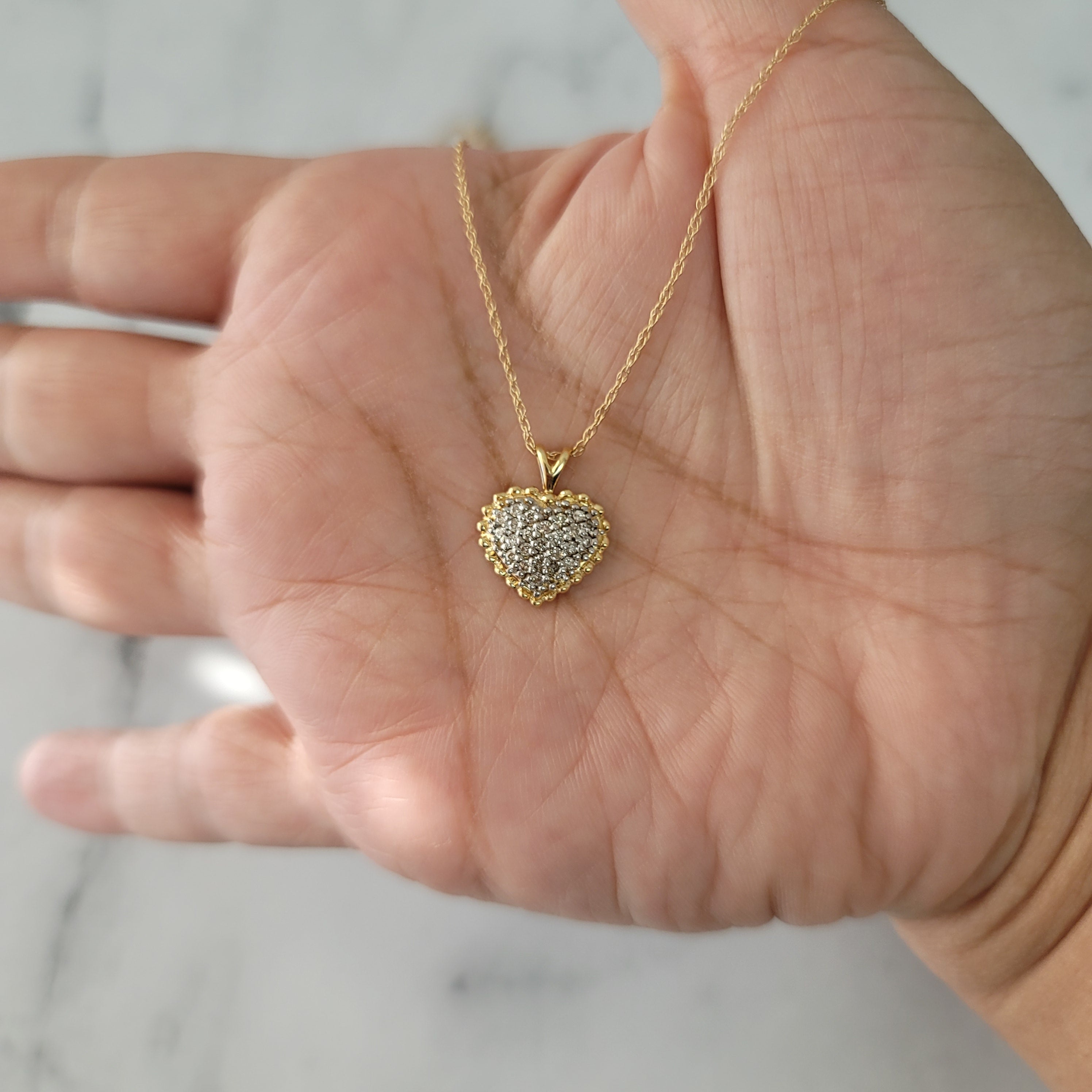 Elegant 14K Two-Tone Gold Small Diamond Pave Necklace - 0.50cttw Sparkling Diamond Jewelry for Women | Perfect for Weddings, Anniversaries & Special Occasions