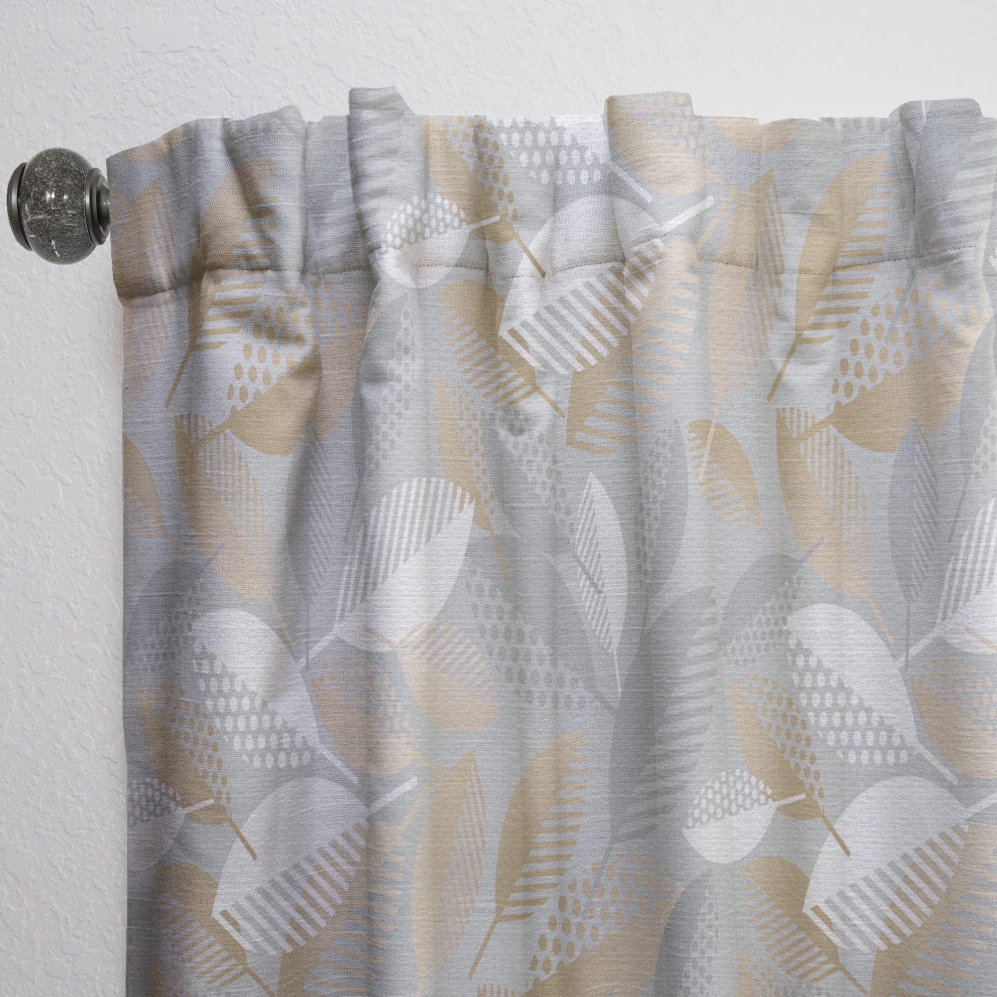 Luxury Geometric Fall Leaves Pattern Thermal Insulated Curtains - Single Panel 52x120 Inches - Elegant Drapes for Bedroom & Living Room - Perfect for Seasonal Decor & Home Insulation
