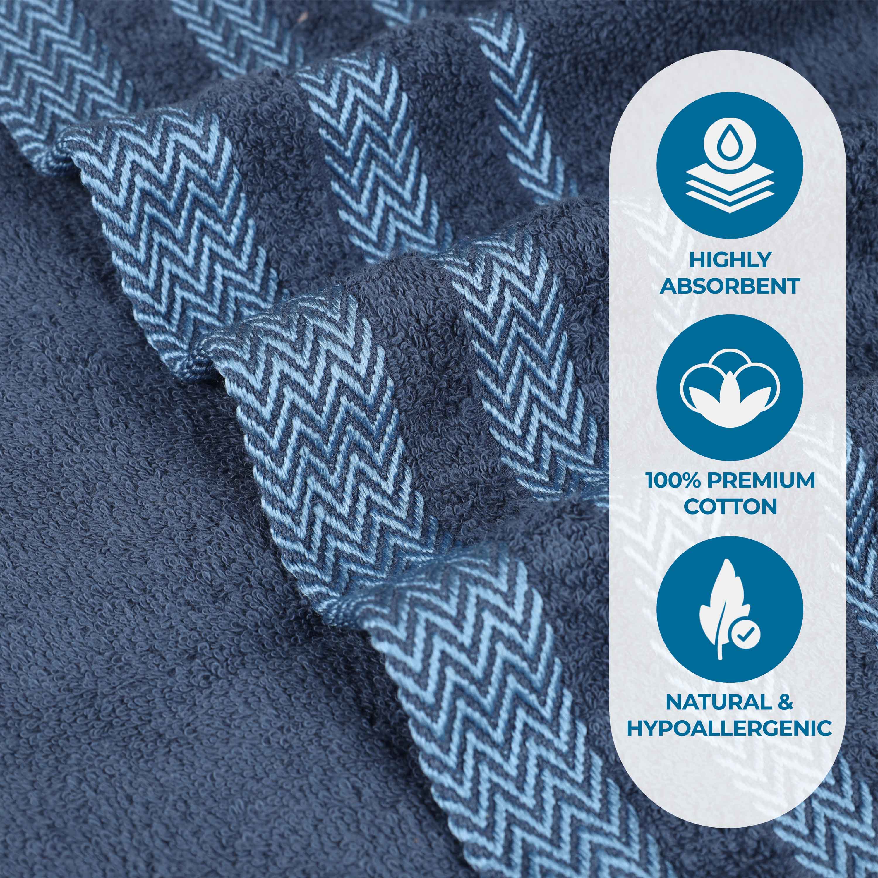 Premium 6-Pack Hays Cotton Soft Medium Weight Hand Towels - Absorbent & Quick-Drying for Kitchen, Bathroom & Guest Use