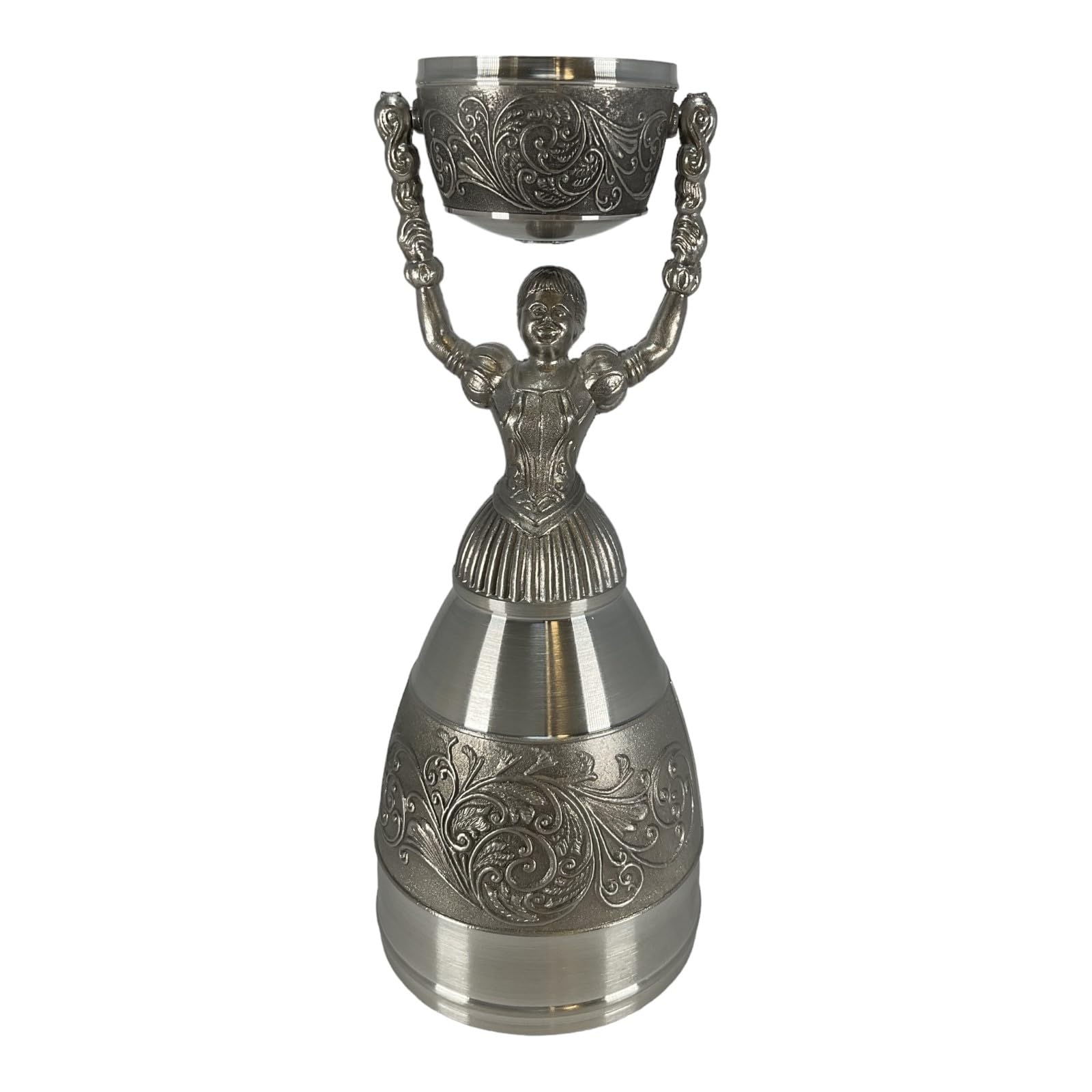 German Pewter Nuremberg Bridal Wedding Cup - Traditional Toasting Wine Glass for Wedding Ceremonies, Anniversaries & Romantic Celebrations