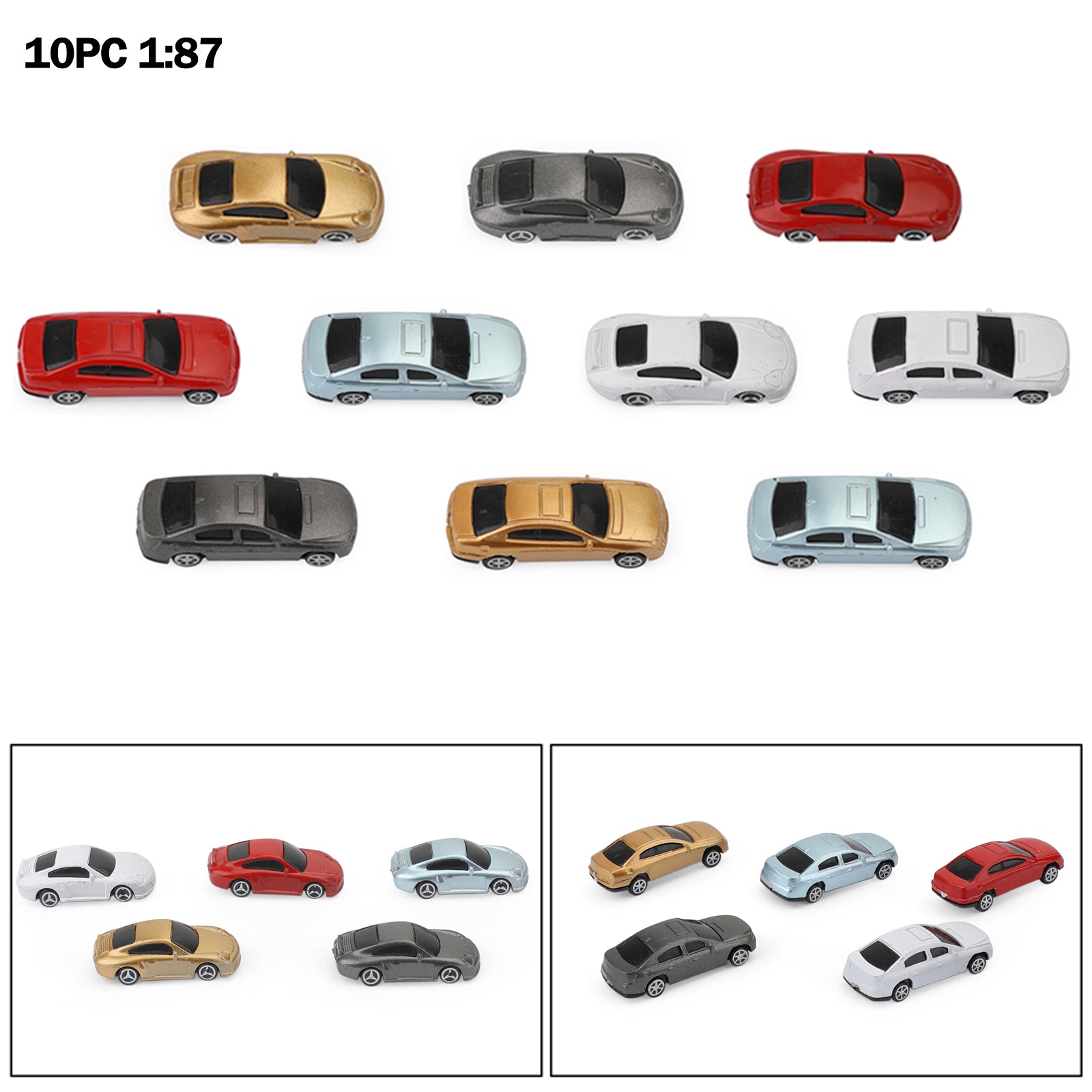 10Pcs HO Scale Model Car 1:87 Building Train Scenery Architecture Model - Perfect for Train Layouts, Dioramas, and Miniature Displays