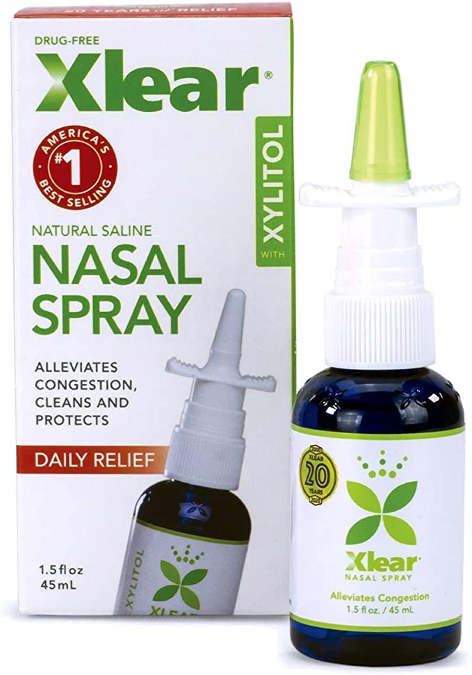 Xlear Nasal Spray with Xylitol - Natural Saline Nasal Moisturizer for Adults & Kids - 1.5 fl oz (12 Pack) - Relieves Dry Nose, Allergies & Sinus Congestion - Perfect for Travel, Cold Season & Daily Nasal Care