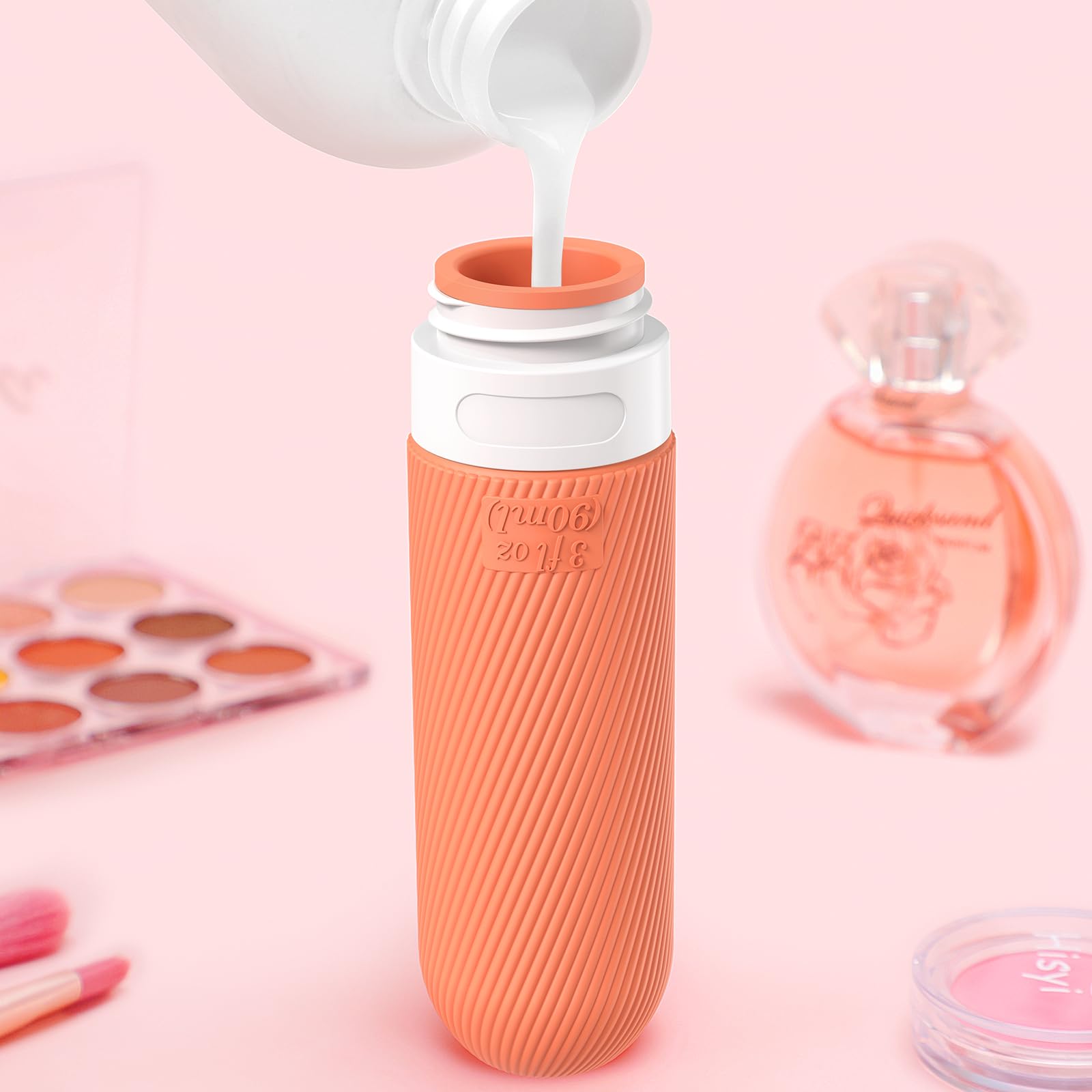 20 Pack TSA Approved Leak Proof Silicone Travel Bottles for Toiletries - Refillable Empty Travel Size Containers with Labels & Pink Toiletry Bag | Portable Travel Essentials for Women | Perfect for Airplane Carry-on, Vacation, Gym & Business Trips