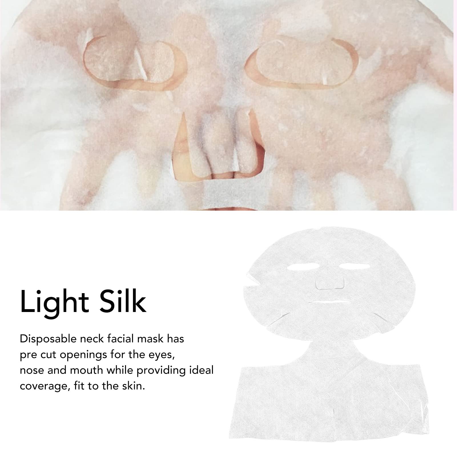 50 Pcs Disposable Facial & Neck Mask Paper Sheets - White Pre-Cut DIY Silk Fiber Spa Mask for Skin Care | Hydrating, Whitening & Anti-Aging | Perfect for Home Spa, Salon & Beauty Treatments