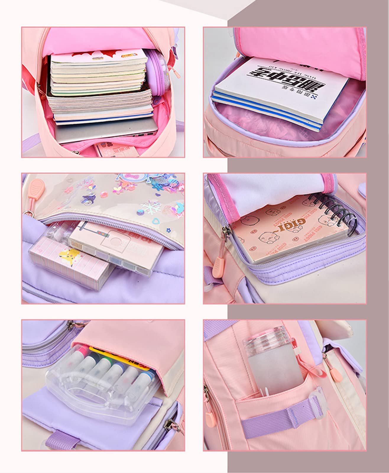 Cute Bunny Backpack for Girls - Kawaii Waterproof School Bag & Laptop Backpack in Blue - Perfect for School, Travel, and Everyday Use