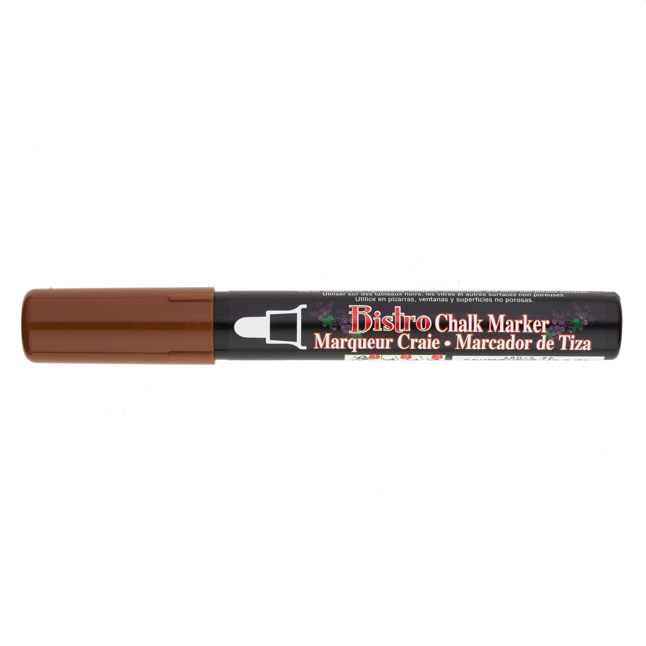 Uchida Bistro Water-Based Chalk Markers - 6mm Tip, Erasable, Non-Toxic for Chalkboards, Menus & Signs - Perfect for Restaurants, Cafes & DIY Projects (Brown)