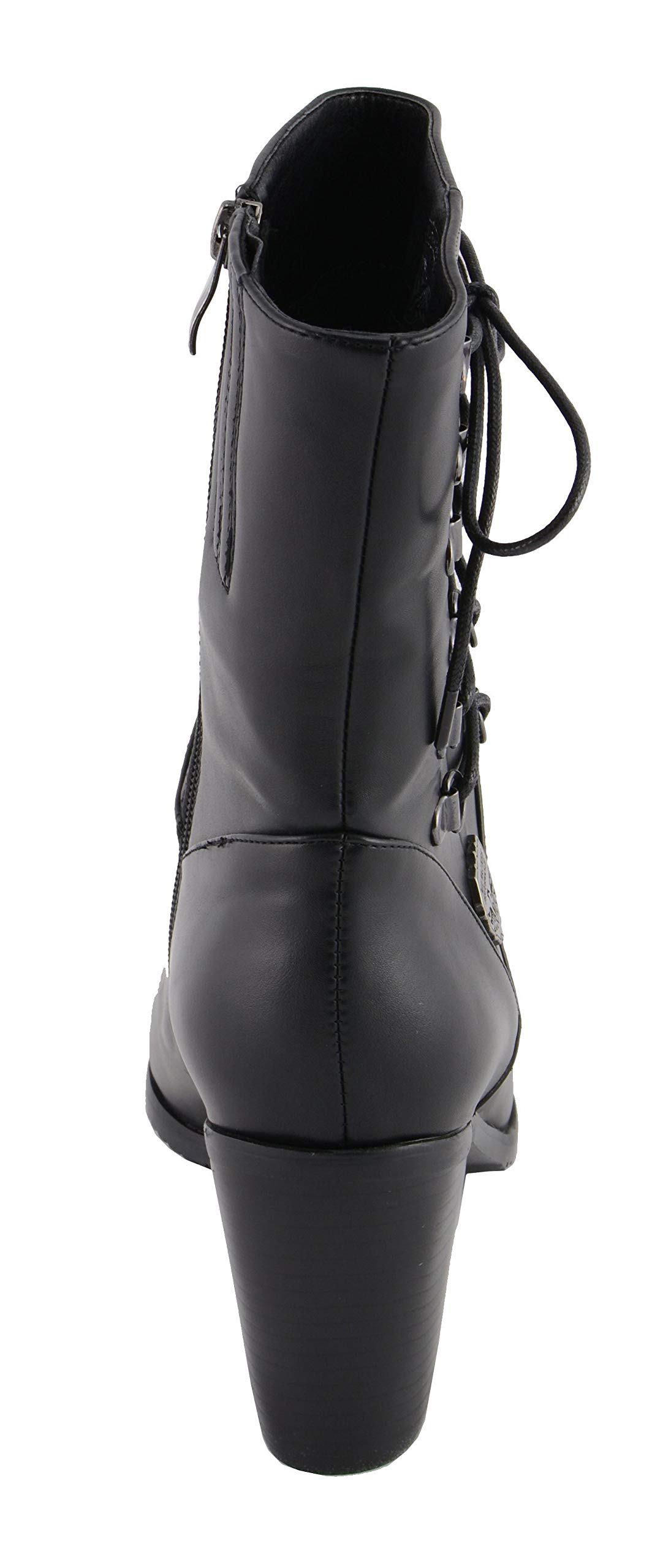 Milwaukee Leather Women's Black Lace-Up Fashion Motorcycle Boots MBL9436 - Stylish & Comfortable Riding Boots for Bikers & Outdoor Enthusiasts