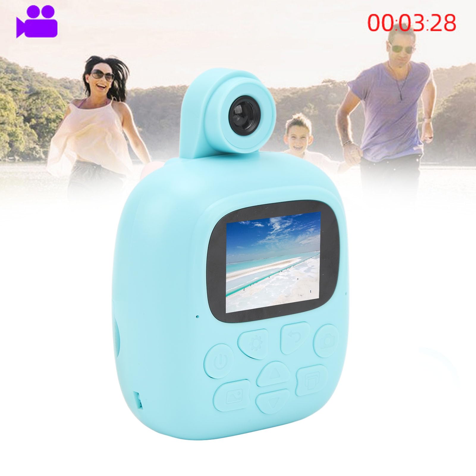 Eujgoov Mini Thermal Printer - 2.0in IPS 1080P 44MP Kids Instant Print Camera Toy for Birthday Gifts & Travel Memories