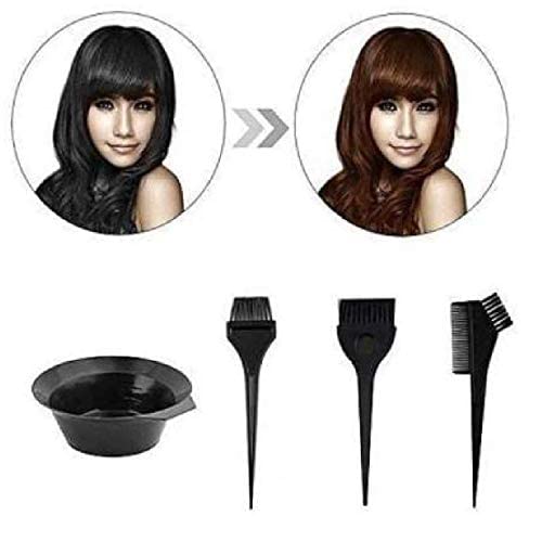 Premium Hair Color Mixing Bowl with Brush, Comb & Dye Brush - Professional Salon Quality Styling Tools (Black, 3-Piece Set) for DIY Hair Coloring, Highlights & Balayage at Home