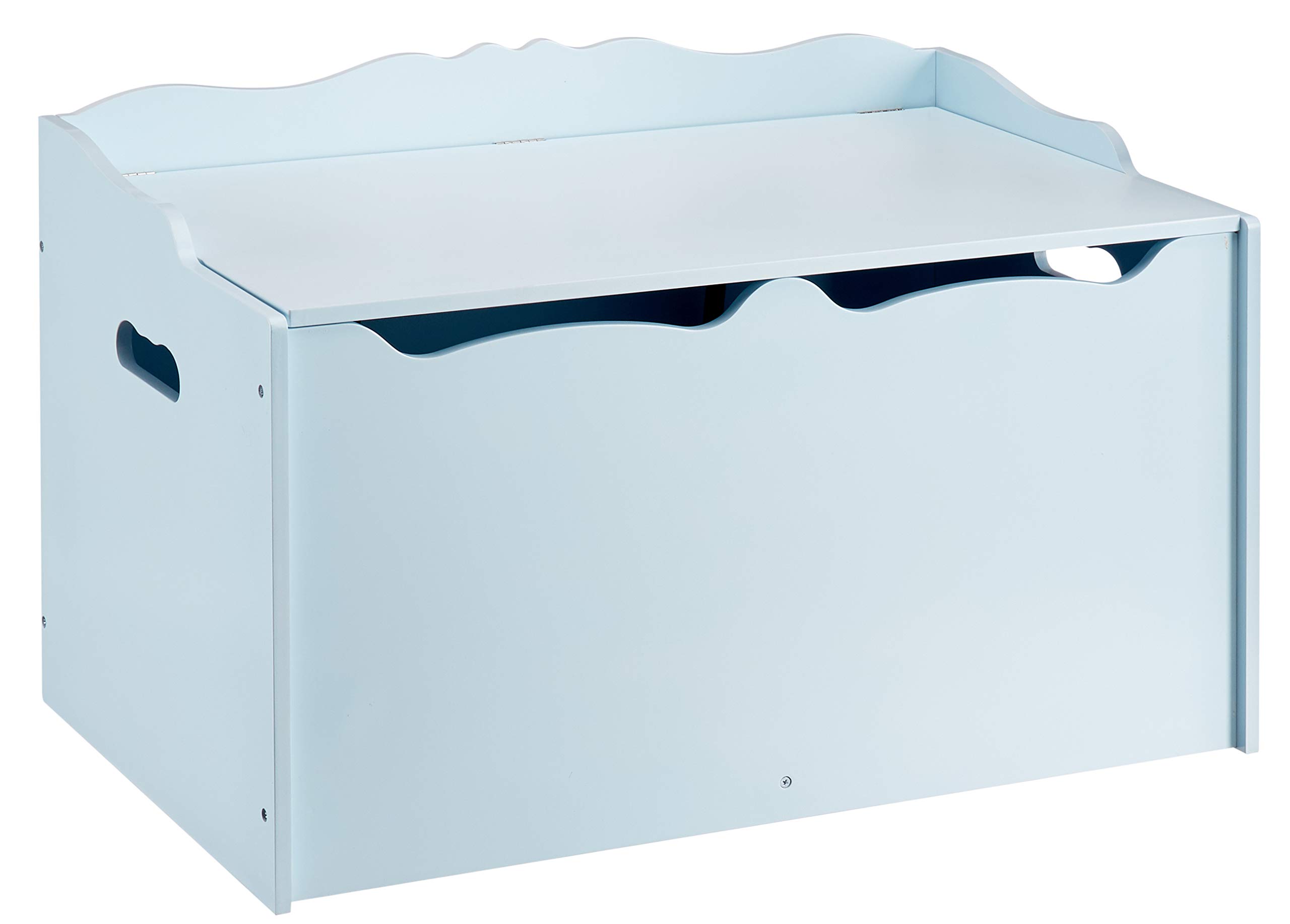 Amazon Basics FSC Certified Kids Wooden Toy Storage Box - Blue Toy Chest for Nursery, Playroom & Kids Bedroom Organization