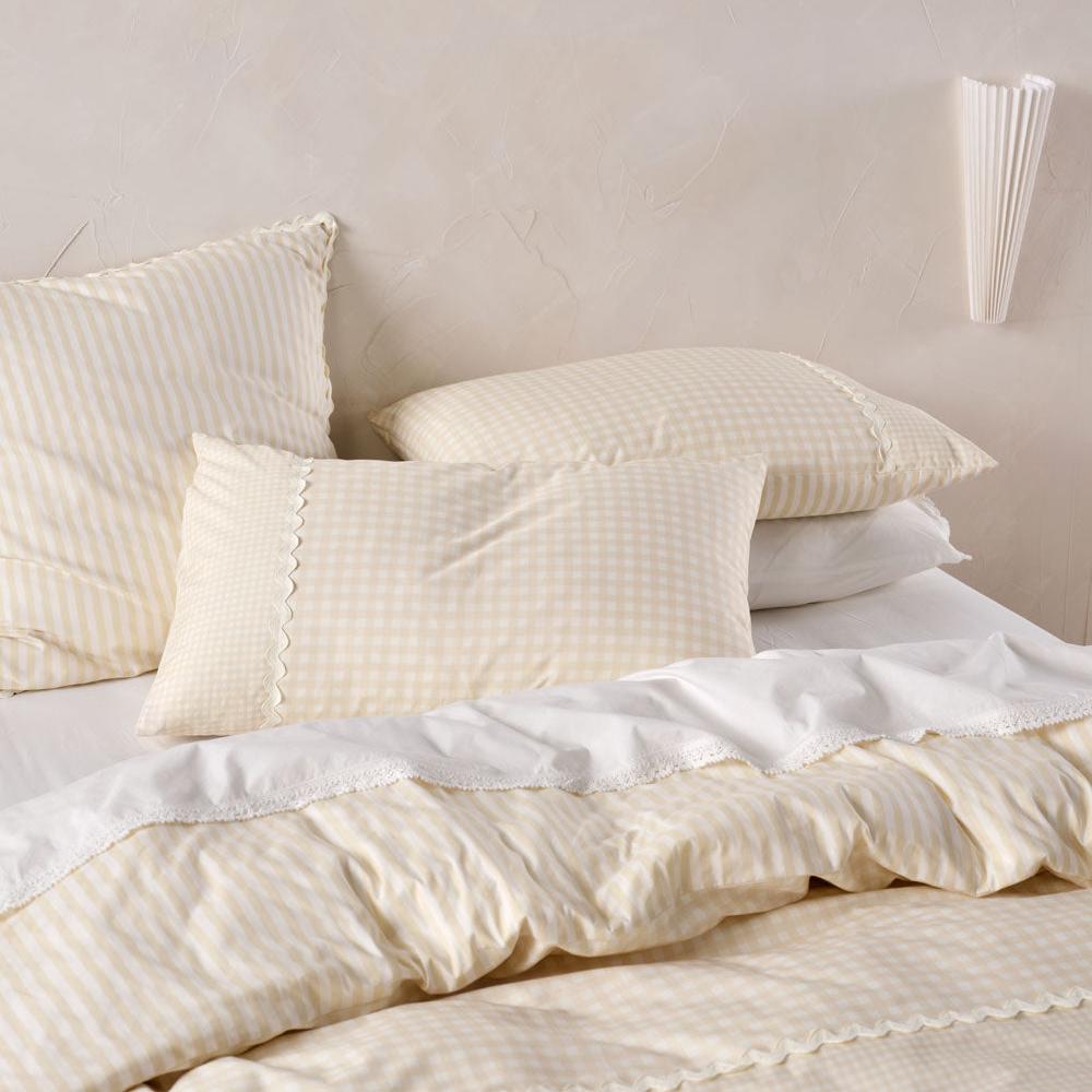 Linen House Chica Natural Cover Set - Soft & Breathable Bedding for Comfortable Sleep - Perfect for Home, Hotel, and Guest Room Decor