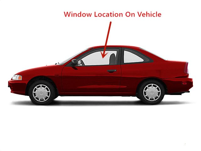 Driver Side Window Glass Replacement for Mitsubishi Mirage 2-Door Coupe 1997-2002 - Left Front Door Glass - Perfect for Auto Repair & Restoration Projects