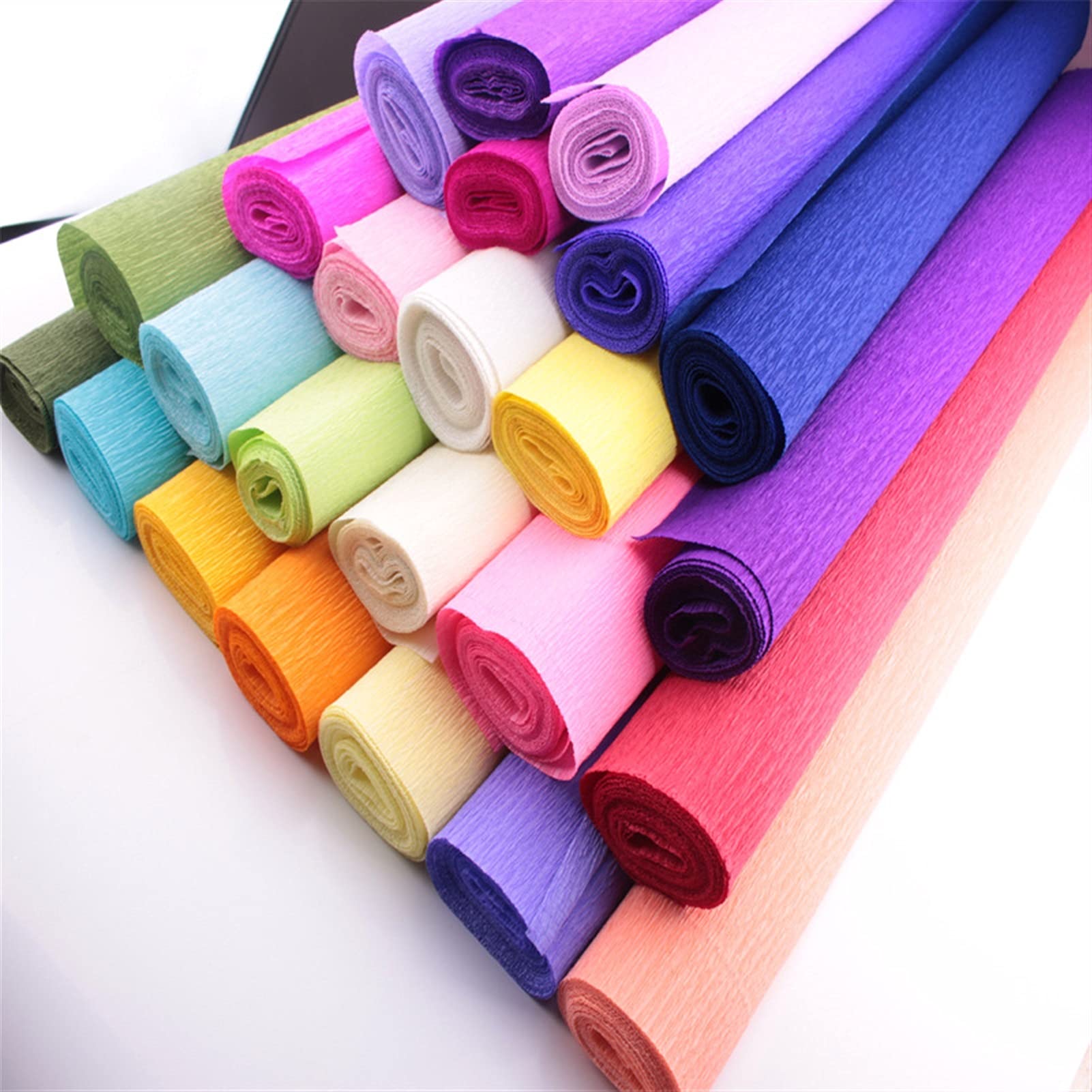 Premium Crepe Paper for DIY Flowers & Party Decorations - Wavy, Monochrome, High Flexibility, Non-Fading Craft Paper (Light Pink) - Perfect for Kindergarten Projects, Wedding Bouquets & Home Decor