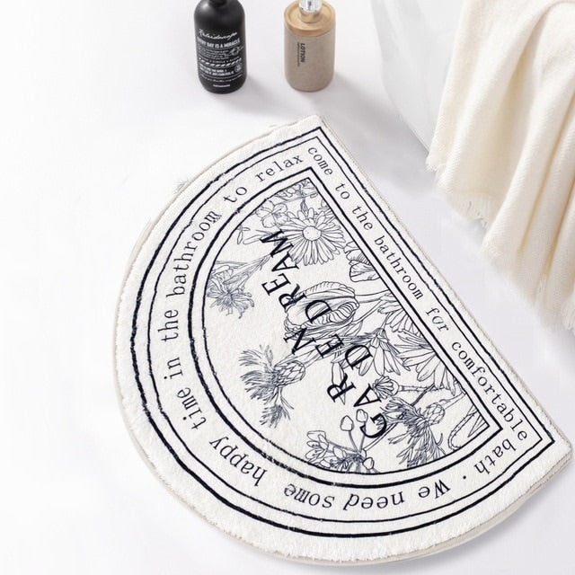 Non-Slip Outline Flowers Bath Mat - Soft Absorbent Bathroom Rug for Shower, Tub & Vanity - Perfect for Home, Spa & Hotel Decor