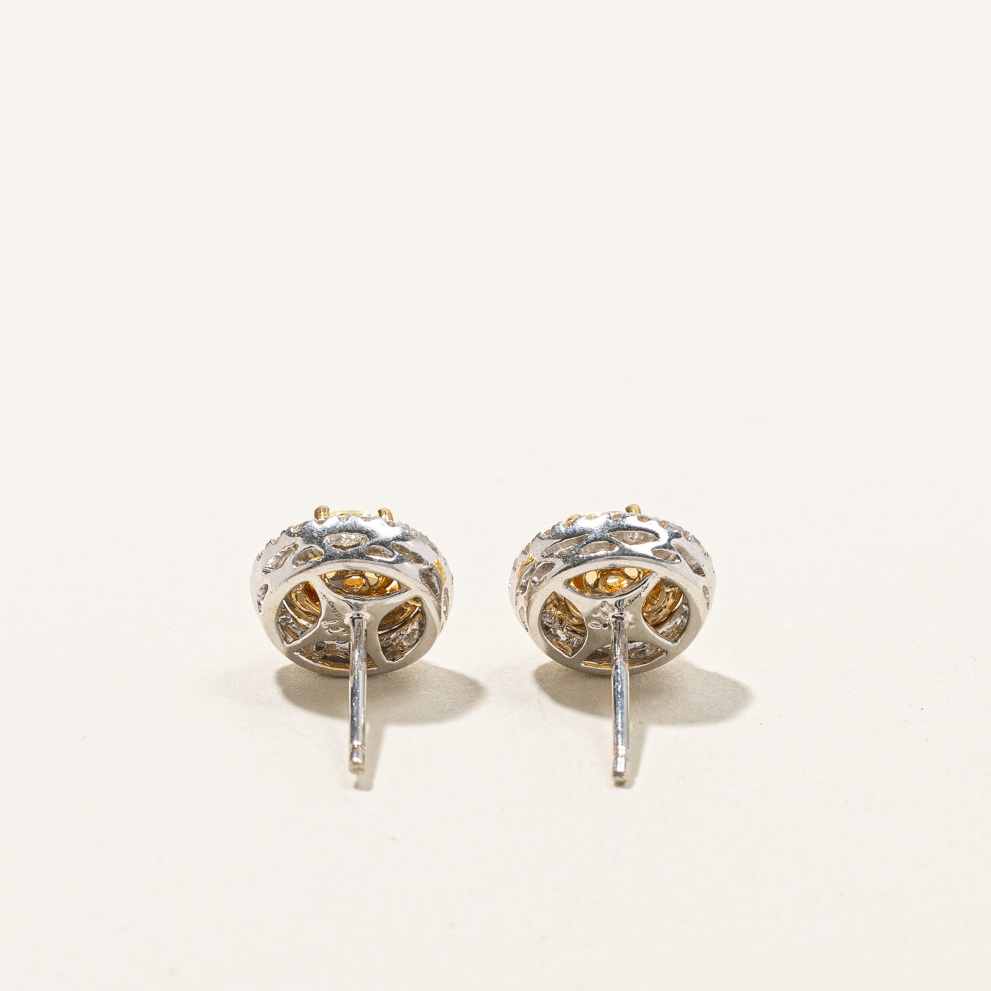 1.54ctw Diamond Stud Earrings for Women - Round Cut Cluster Set in 14K White Gold - Perfect for Weddings, Anniversaries & Special Occasions