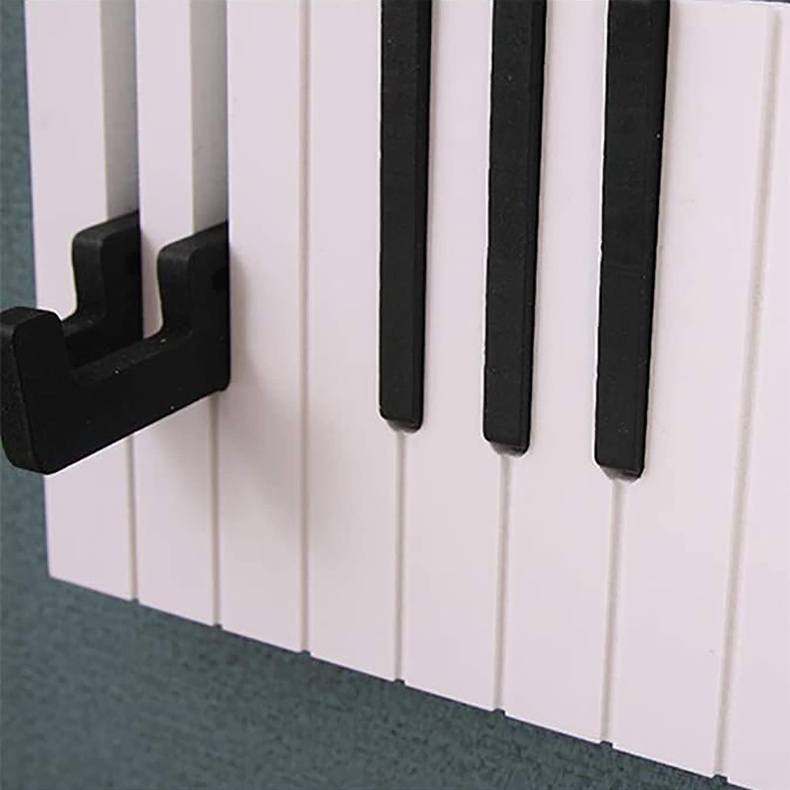 Stylish Piano Key Wall Coat Rack - Wooden Wall Mounted Coat Hanger with Hooks for Jackets, Hats & Scarves - Space Saving Entryway & Bedroom Organizer