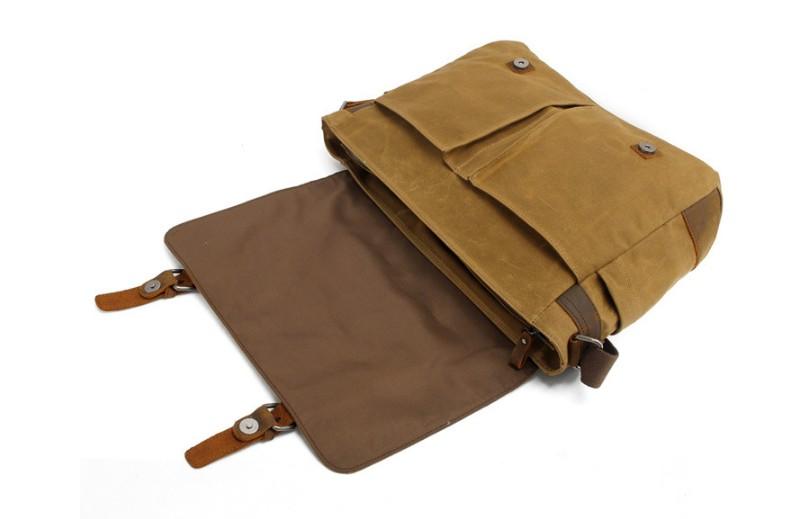 Durable Canvas Laptop Messenger Bag - Water-Resistant Shoulder Handbag for Men & Women - Perfect for Work, Travel & College Commute