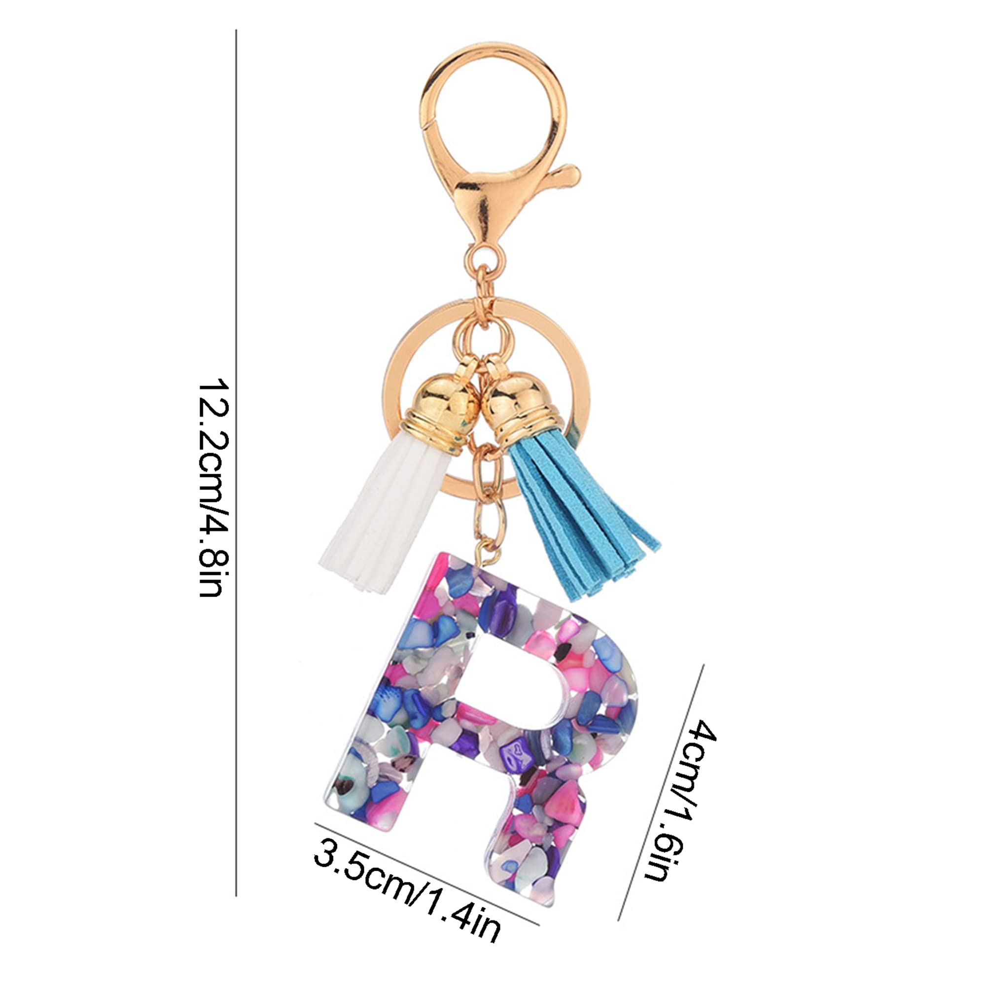 Personalized Alphabet Resin Keychain - Custom Dried Flower Initial Letter Keyring, Cute Kawaii Gift for Women & Girls | Perfect for Backpacks, Purses, House Keys & Unique Birthday Gifts