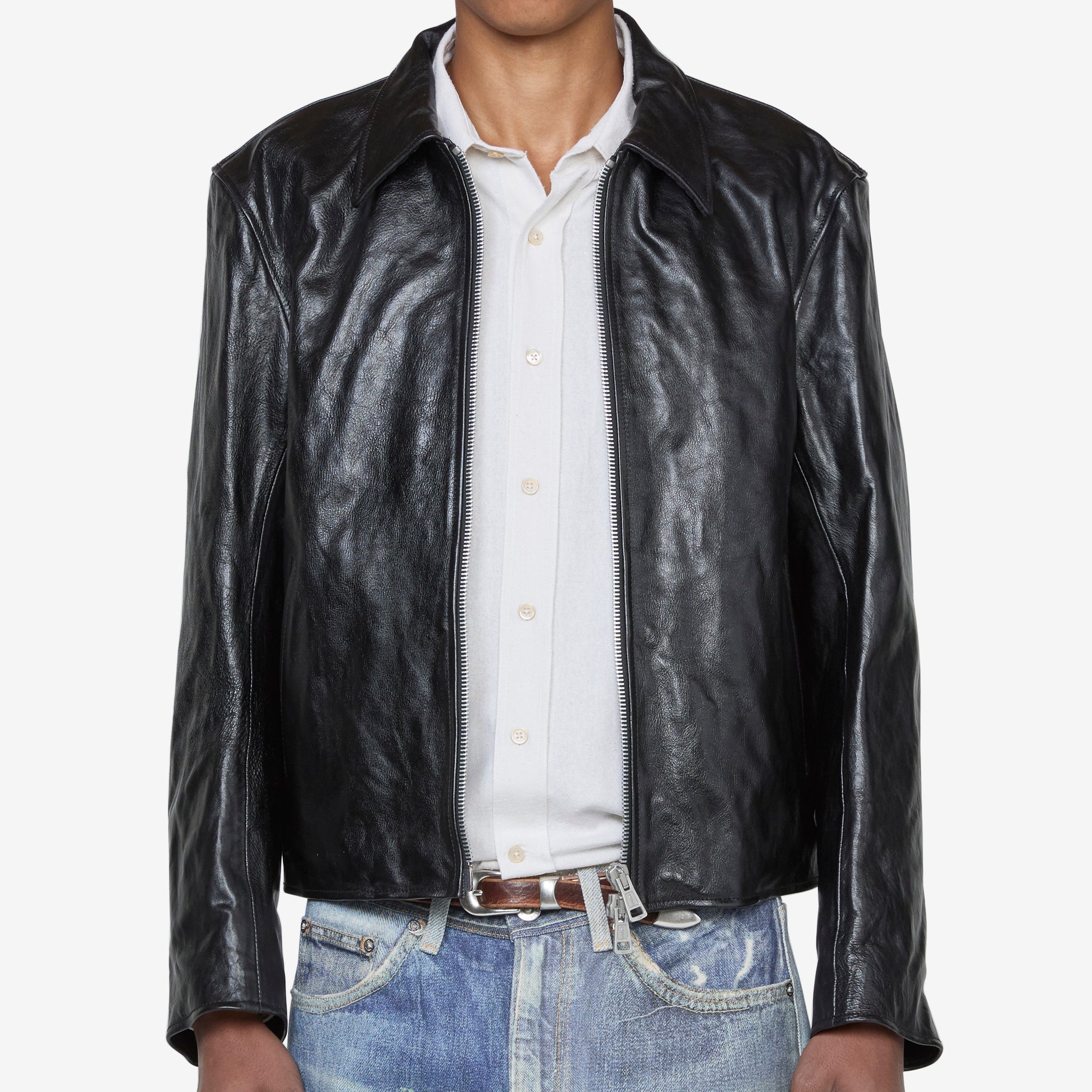 Mini Jacket Top Dyed Black Leather - Stylish Vegan Leather Jacket for Women | Perfect for Casual Outfits, Night Out & Layering