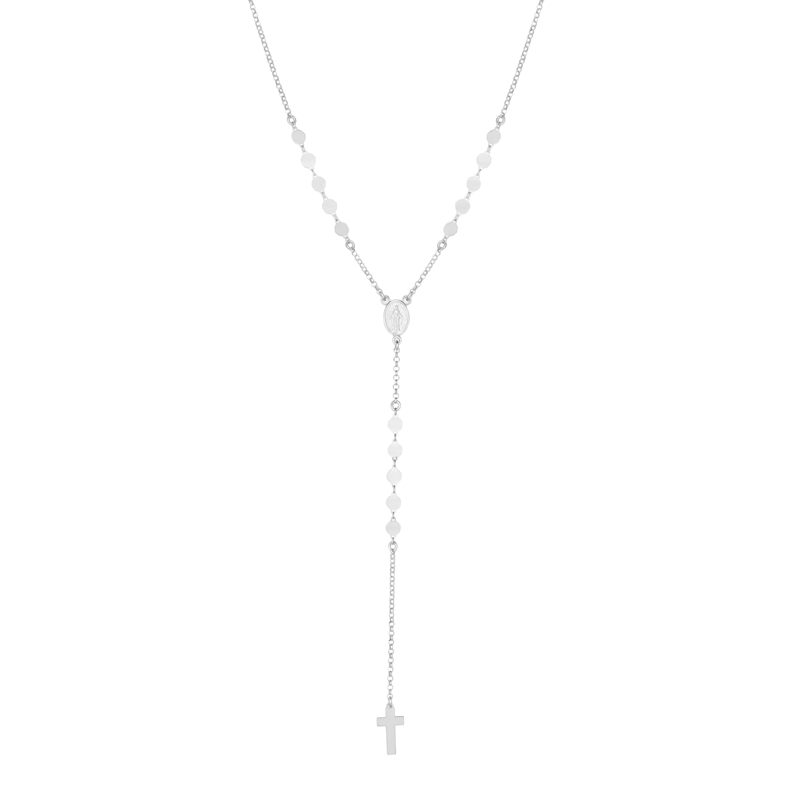 Sterling Silver Religious Cross Pendant Necklace for Women & Men - 24