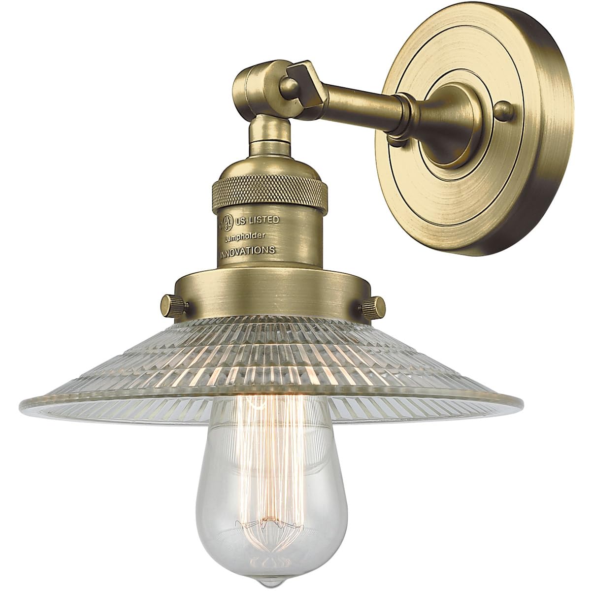 Innovations 201F-AB-G2-LED Semi-Flush Mount Ceiling Light Fixture - Antique Brass Finish, Energy Efficient LED Lighting for Bedroom, Living Room, Dining Room & Hallway