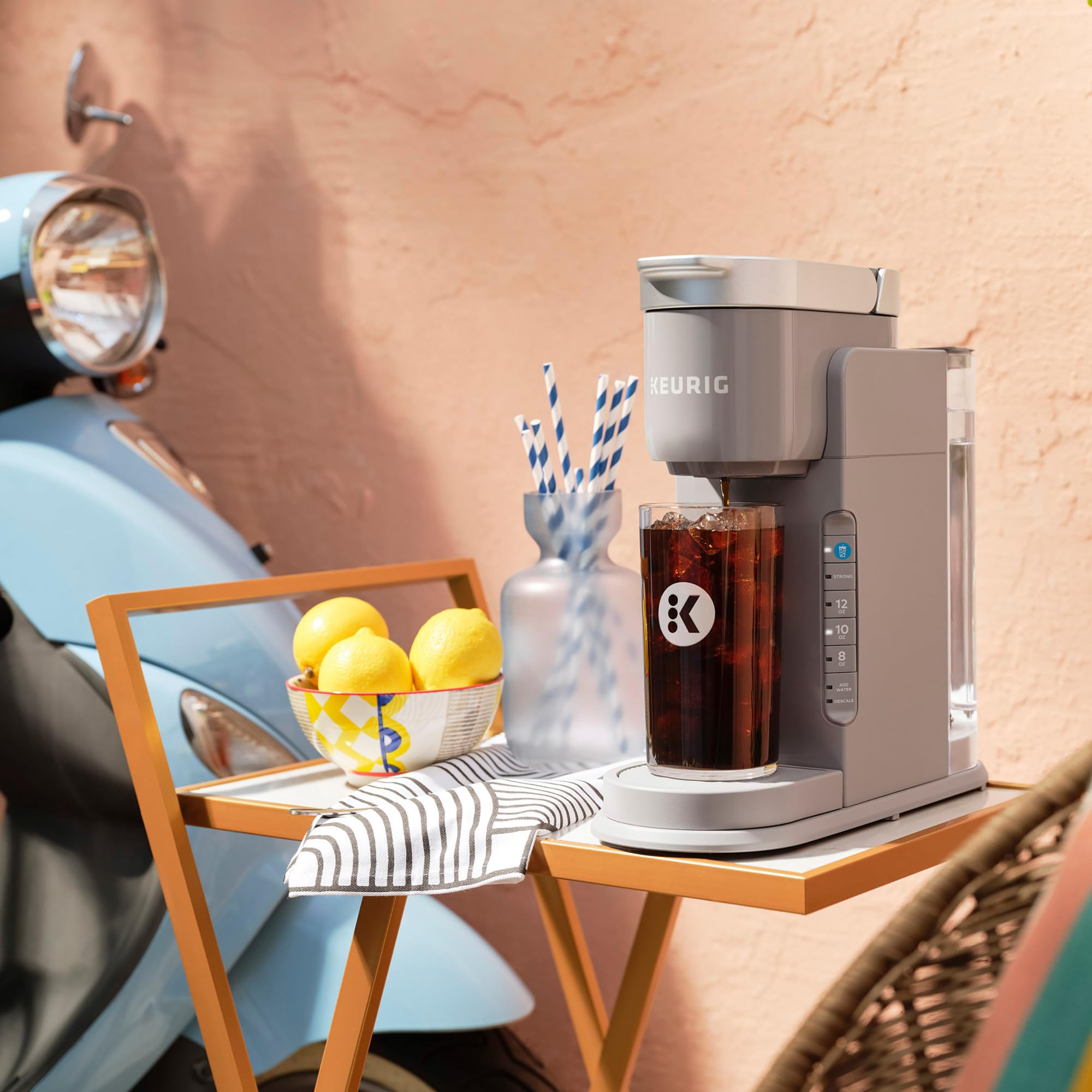 Keurig K-Iced Single Serve Coffee Maker - Brew Hot & Iced Coffee with Any K-Cup Pod, Compact Gray Iced Coffee Machine for Home, Office & Outdoor Use