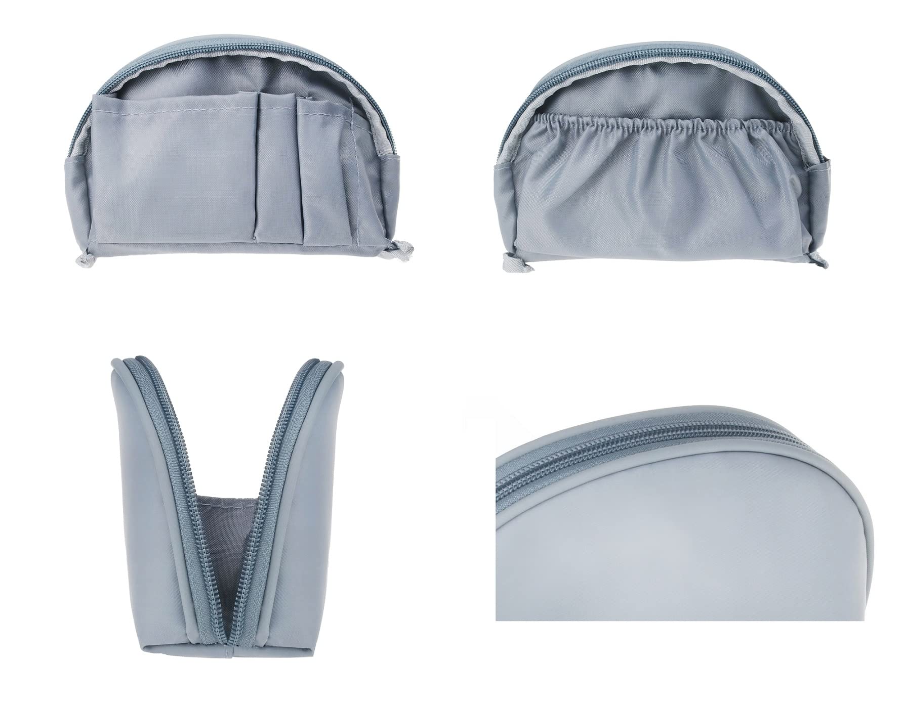 Waterproof Small Makeup Bag for Women - Portable Travel Cosmetic Pouch with Nylon Material (Grey) - Perfect for Purse, Gym, Travel & Everyday Use