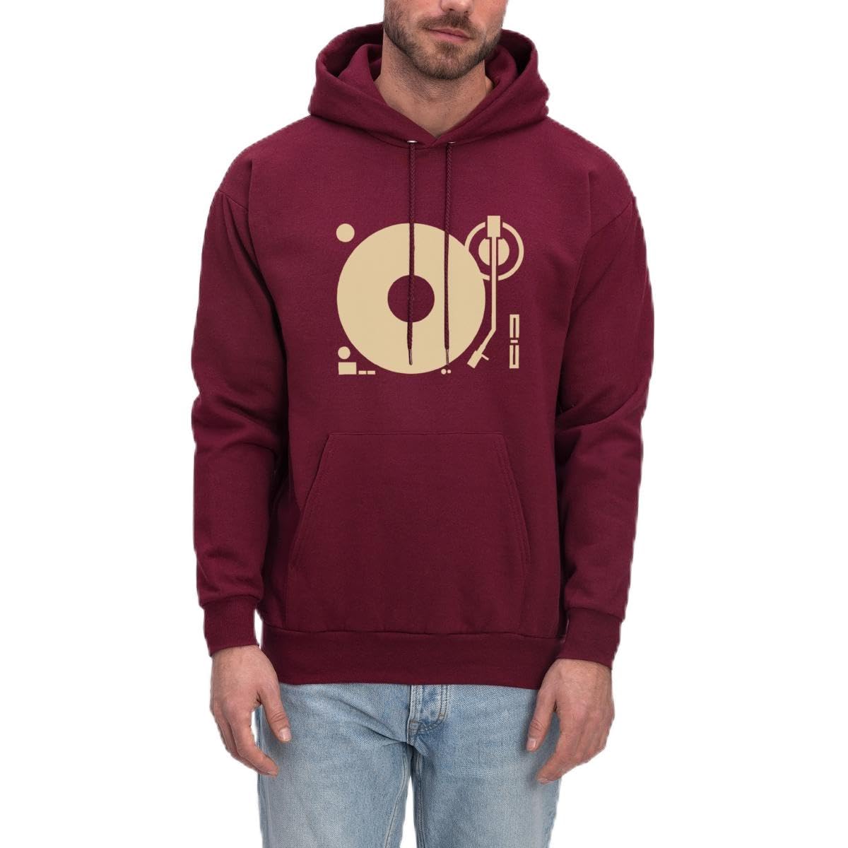 Vintage Turntable Record Print Men's Hoodie Sweatshirt - Retro Music Lover Gift for DJs & Vinyl Collectors | Perfect for Concerts, Music Festivals, Casual Wear & Street Style | Ideal Gift for Music Enthusiasts, DJ Performances & Record Store Visits | Great for Music Studio, Night Outfits & Urban Fashion | Best for Music Events, Gifting & Everyday Streetwear | Cozy & Stylish for Cold Weather, Music Parties & Vinyl Shopping