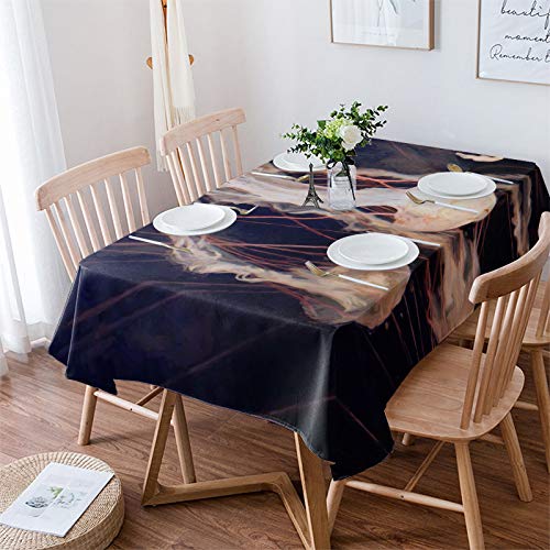 Fangship Waterproof Rectangle Tablecloth - 60x162 Inch Marine Animal Jellyfish Print Dustproof Table Cover for Indoor/Outdoor Use, Perfect for Parties, Kitchen & Dining Decor | Ideal for Beach Themed Events, Picnics & Outdoor Gatherings