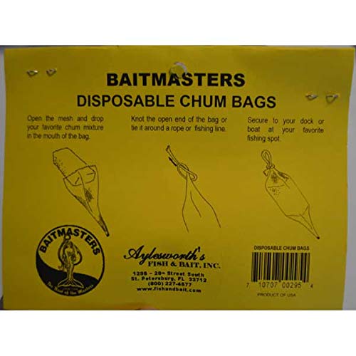 Best Disposable Chum Bags for Fishing - 4 Pack Red Mesh Bait Bags | Saltwater & Freshwater Fishing Accessories | Perfect for Chumming, Crab Traps & Baiting