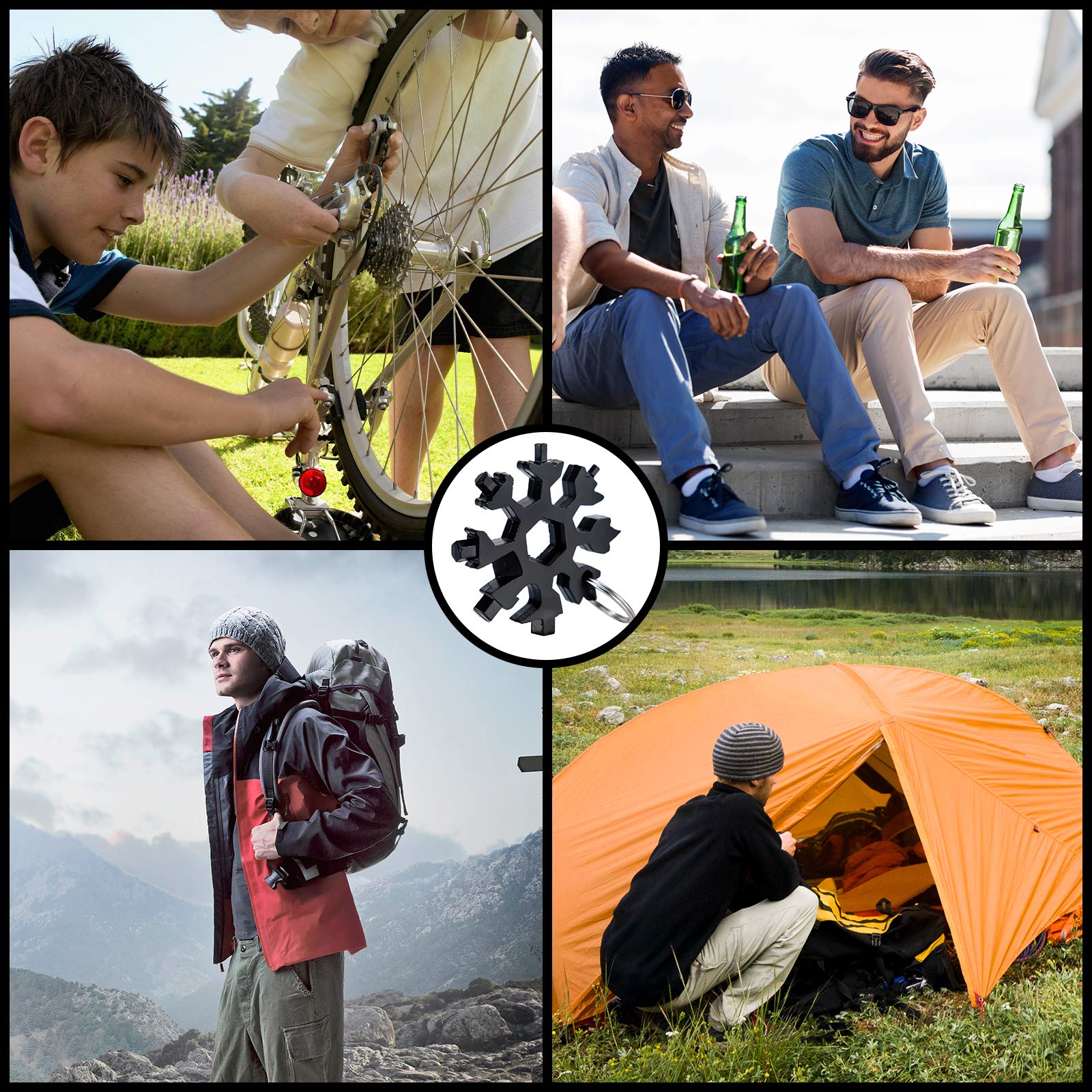 Stainless Steel Snowflake Multi-Tool with Bottle Opener & Screwdriver - Portable All-in-One Survival Tool Kit - Perfect Christmas Gift for Outdoor Camping, Hiking & Home DIY Projects