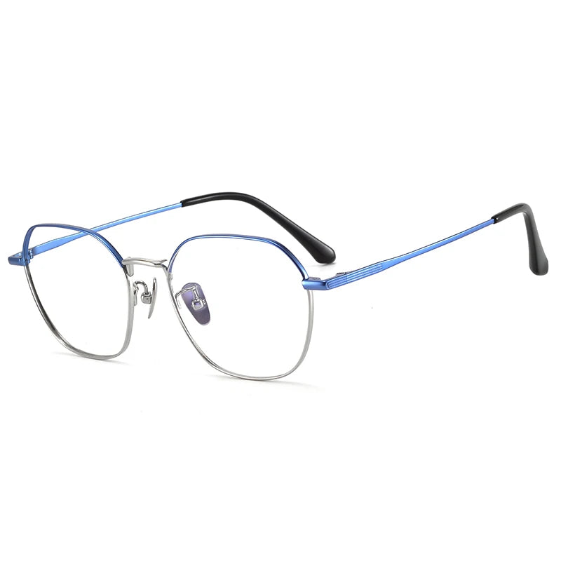 Bclear Unisex Full Rim Polygon Titanium Eyeglasses 86672 - Lightweight Durable Frame for Men & Women - Perfect for Reading, Work, and Everyday Wear