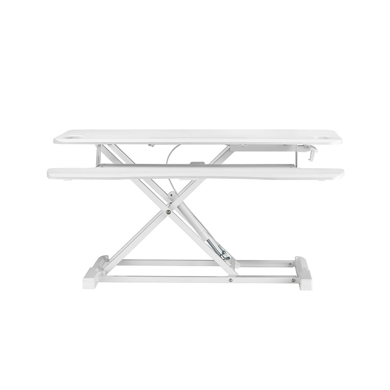 Brateck Height Adjustable Gas Spring Scissor Lift Sit Stand Desk Converter - White (110-505mm) | Perfect for Home Office, Gaming Setup & Ergonomic Workspace