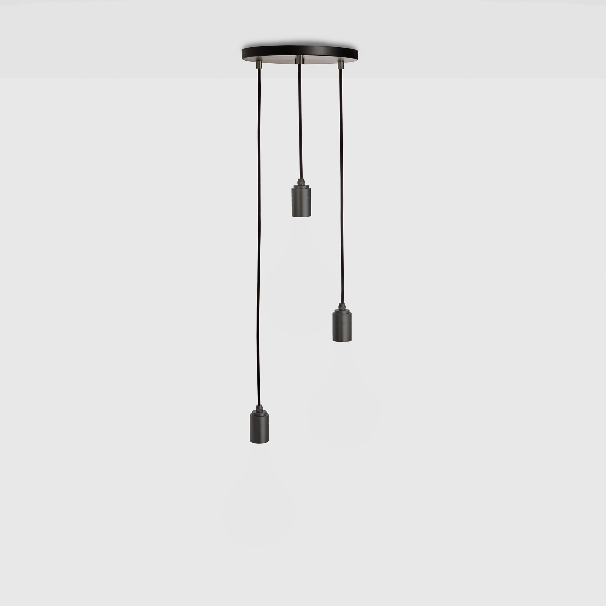 Graphite Black Canopy Triple Pendant Necklace - Elegant Layered Jewelry for Women, Perfect for Parties, Weddings & Everyday Wear