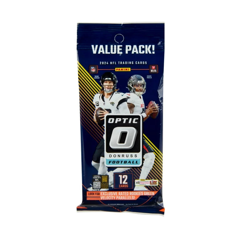 2024 Panini Donruss Optic Football Trading Cards Fat Pack - Collectible Sports Cards for NFL Fans & Fantasy Football Enthusiasts
