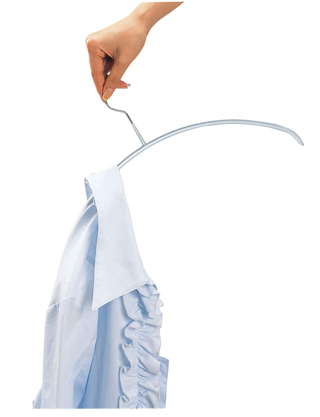 30 Pack Mawa 111510 Non-Slip Clothes Hangers - Heavy Duty Silver Garment Hangers for Wardrobe Organization | Perfect for Closet, Laundry Room & Travel Packing