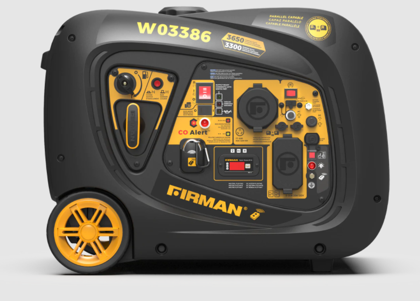Firman W03386 3300W 3650W Dual Fuel Inverter Generator with Electric Start & CO Alert - Portable Power for Camping, RV, Home Backup & Outdoor Events