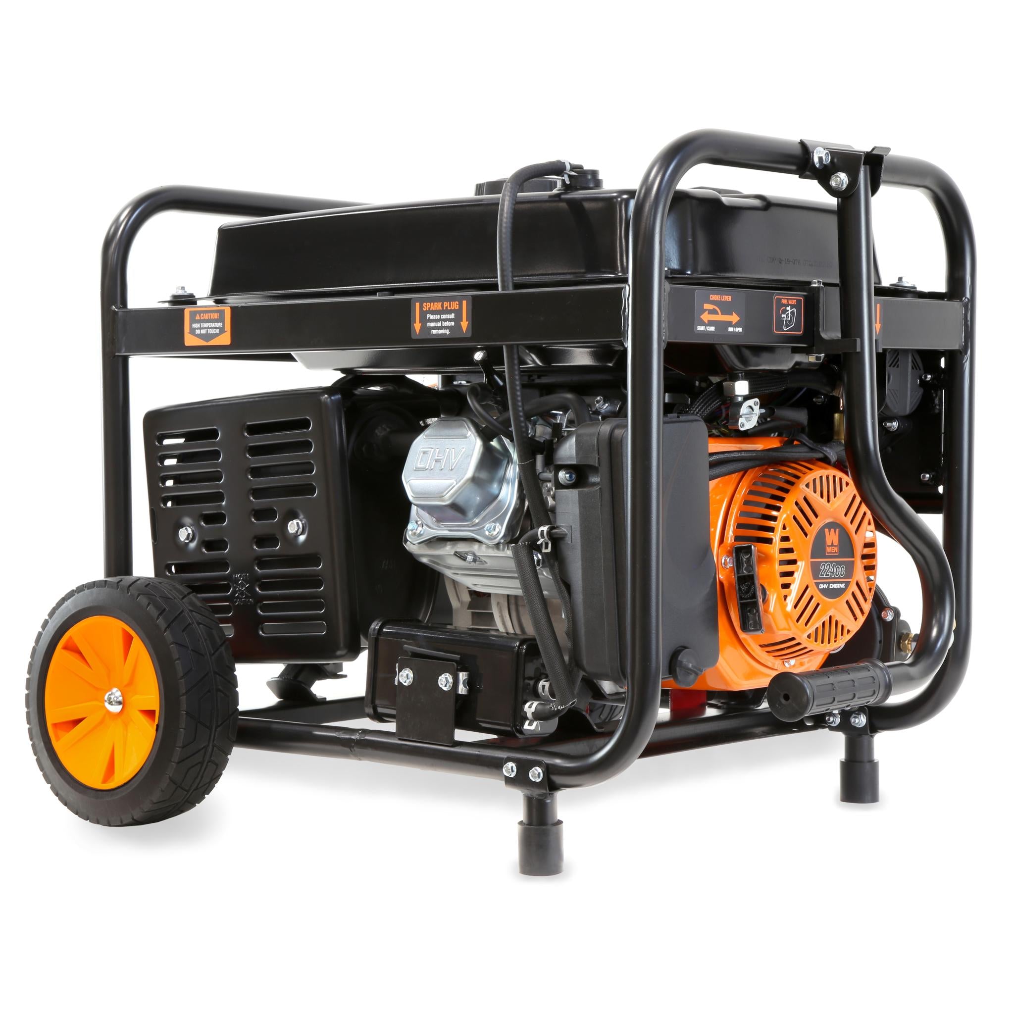 WEN DF475X 4750W Dual Fuel Portable Generator with Wheel Kit - 120V/240V Electric Start & CO Watchdog - Ideal for Home Backup Power, Camping and Outdoor Activities