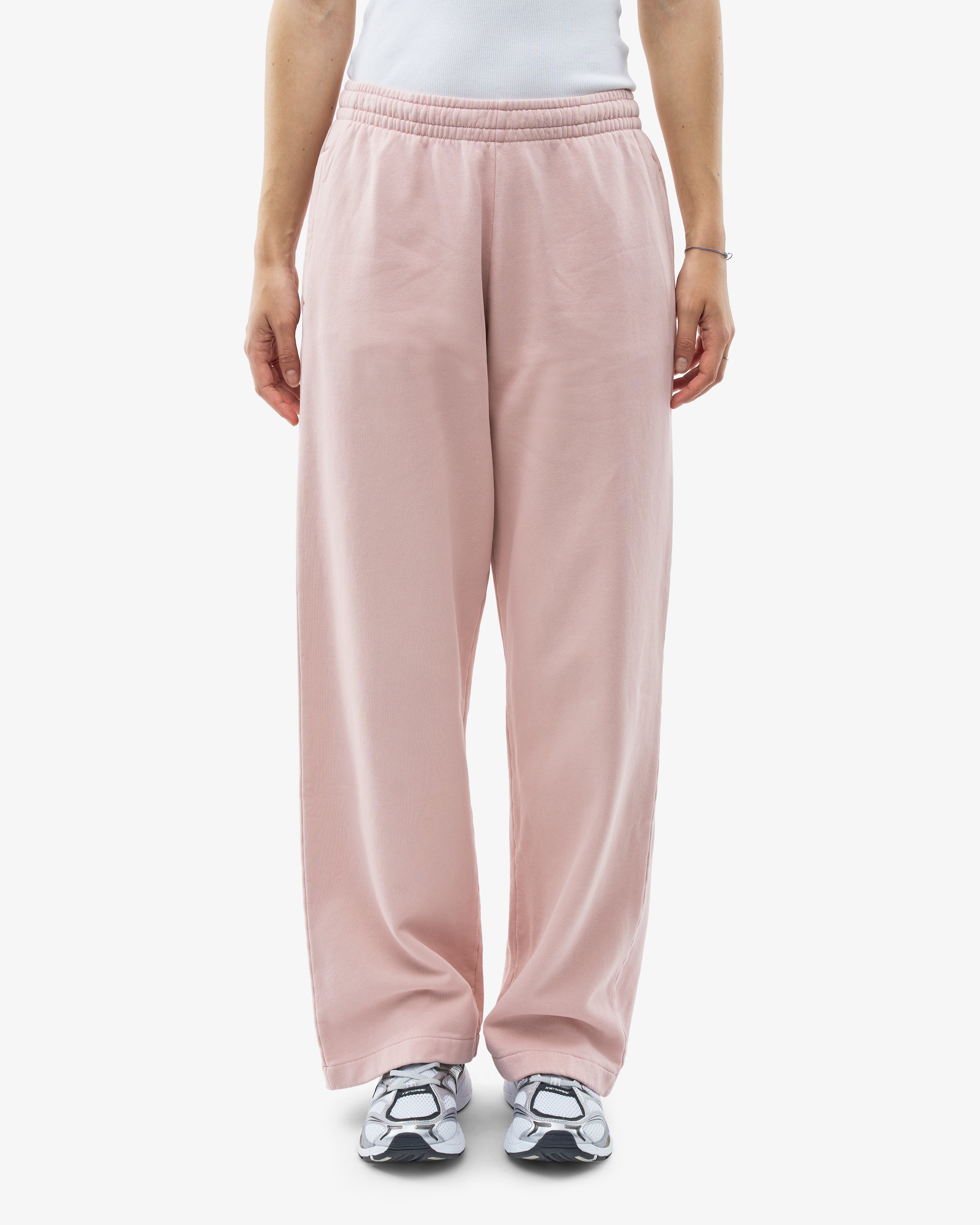 Organic Straight Leg Sweatpants for Women - Soft Faded Pink Cotton Lounge Pants | Perfect for Yoga, Running Errands & Relaxing at Home