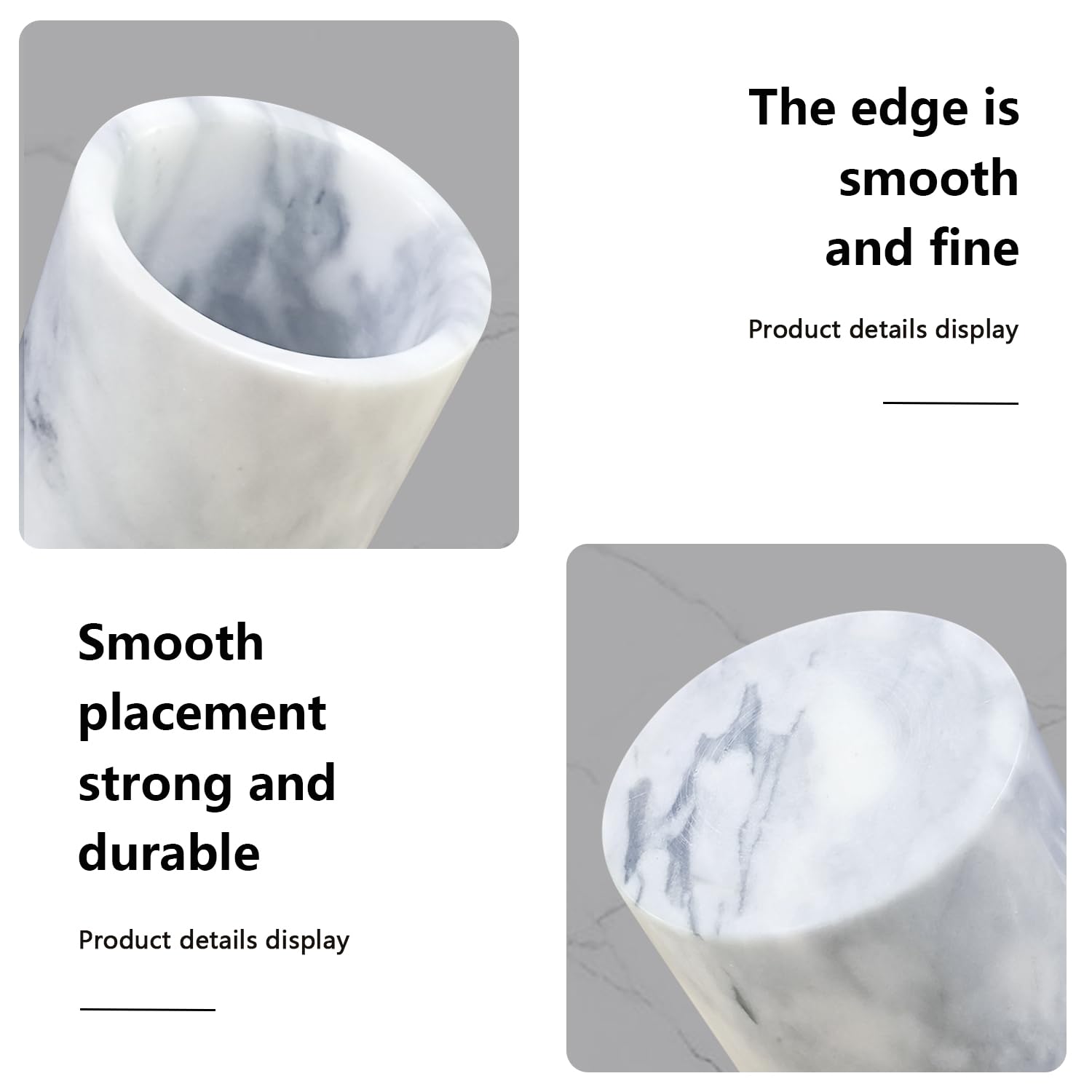 Marble Pencil Holder & Makeup Brush Organizer - Stylish Desk Accessory for Home & Office, Durable Marble Pattern Cup for Kids, Perfect Gift Idea (Gray) | Great for School Supplies, Cosmetics & Office Organization