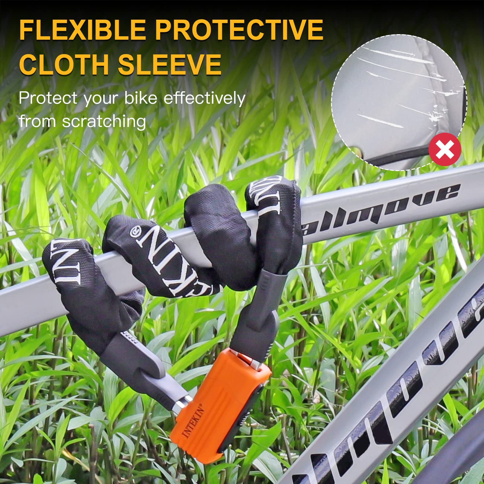 Heavy Duty 8mm/10mm Anti-Theft Bike Chain Lock 3FT/4FT/5FT for Bicycle, Motorcycle & Scooter - Includes 3 Keys | Perfect for Urban Commuting, Parking & Outdoor Cycling Security