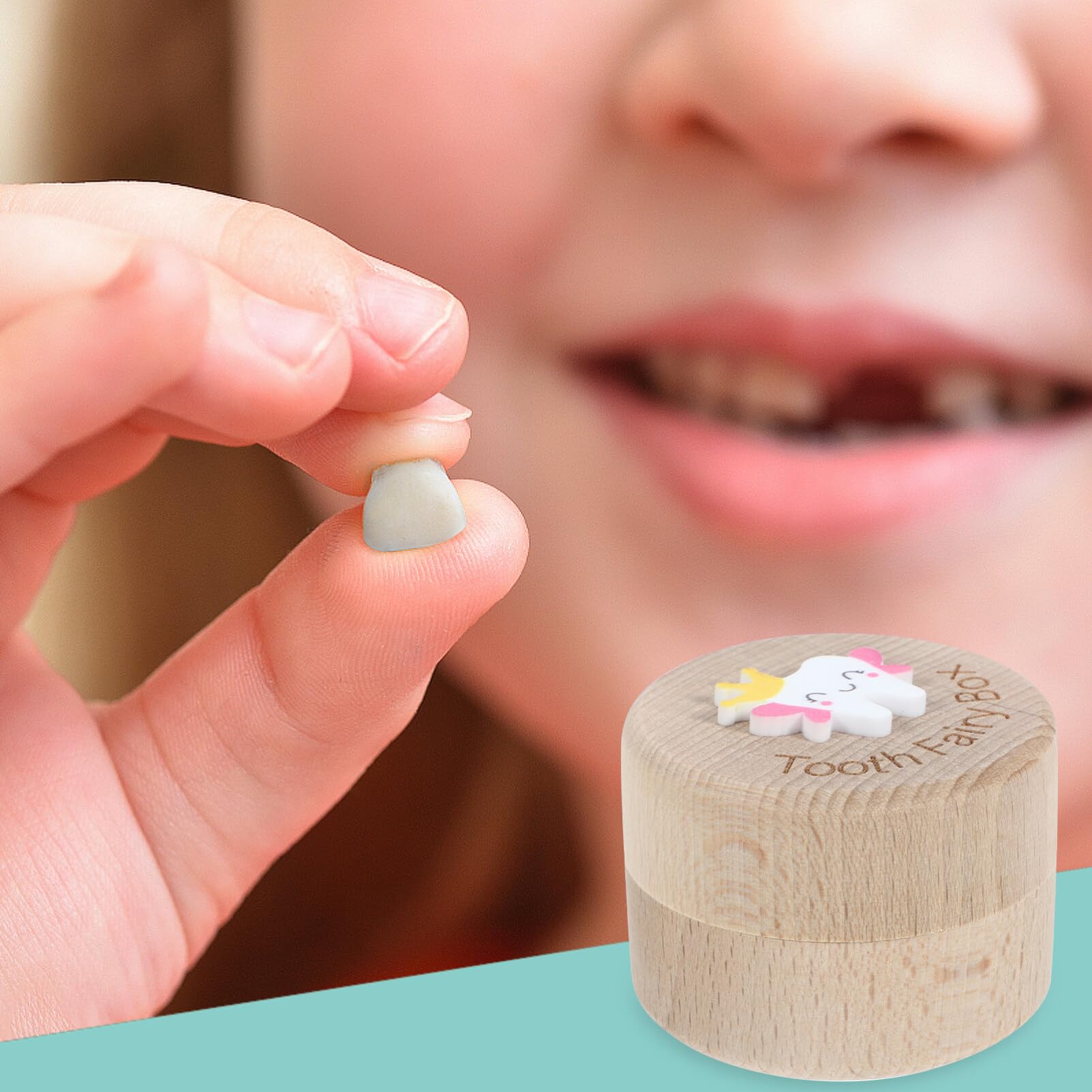 JOINPAYA Wooden Tooth Fairy Box - Lost Teeth Keepsake Storage for Kids | Baby First Tooth Holder | Perfect for Tooth Fairy Visits & Childhood Memories