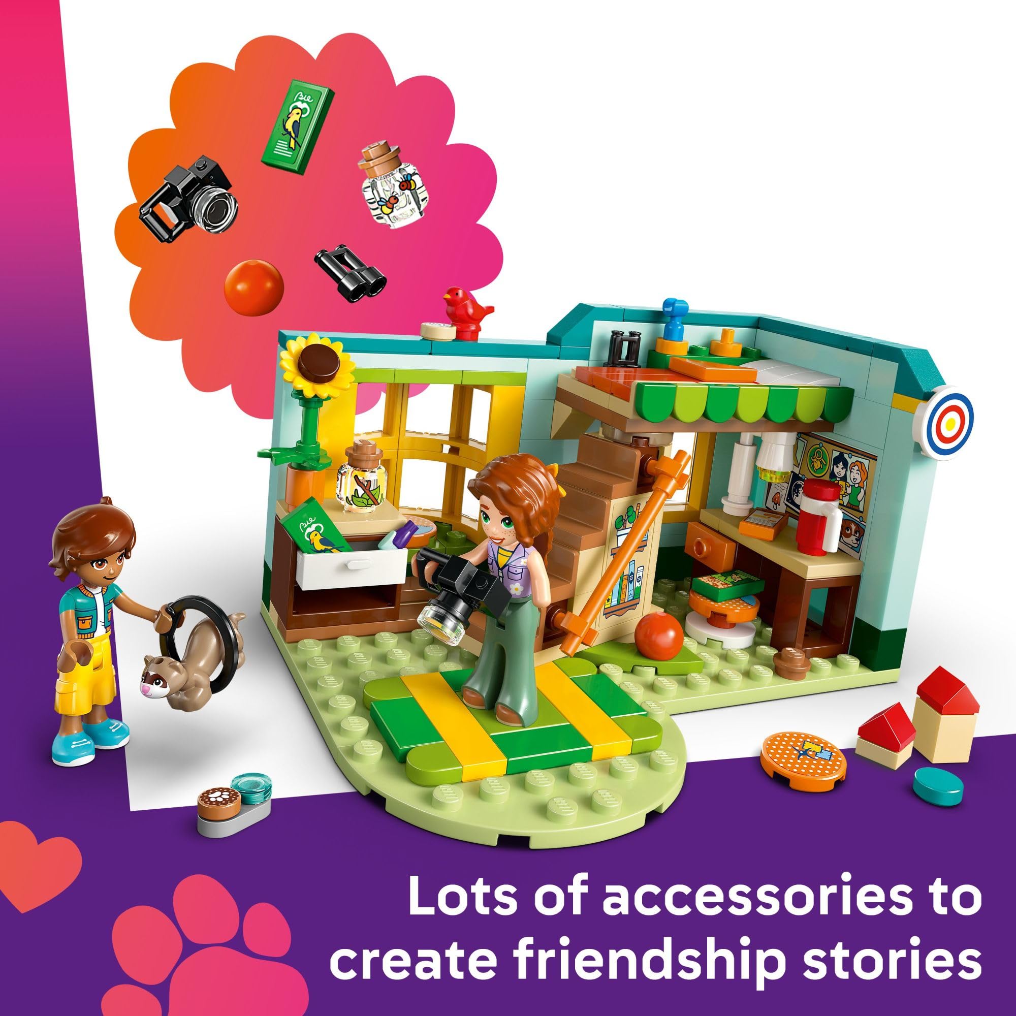 LEGO Friends Autumn’s Room Building Toy Set - Creative Pretend Play for Kids Ages 6+ (Girls & Boys) - Includes 2 Mini-Dolls, Bandit The Ferret & Bird Figure - Perfect Birthday Gift Idea - 42646 - Great for Imaginative Play, Room Decor & STEM Learning